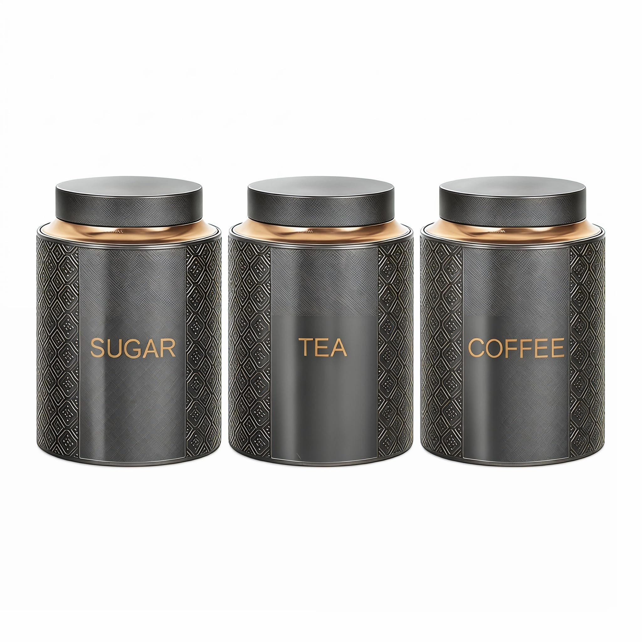 WZHHDM 3PCS Coffee Tea Sugar Canisters, Coffee Tea Sugar Set