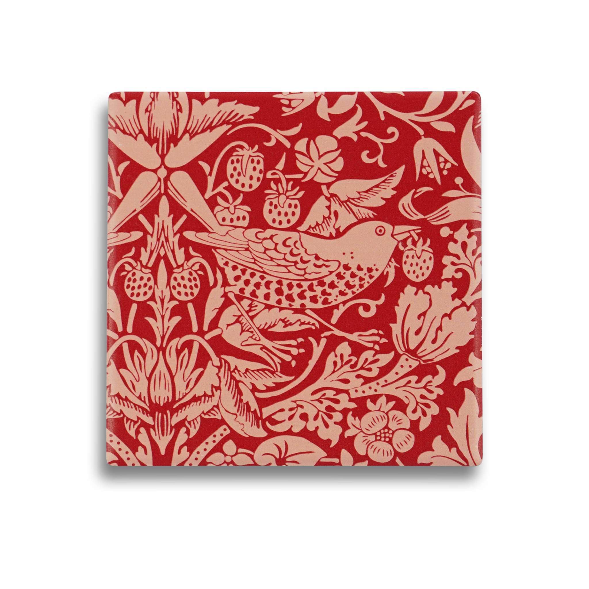 NEW Coaster Ceramic Square - ACS William Morris (Raspberry)