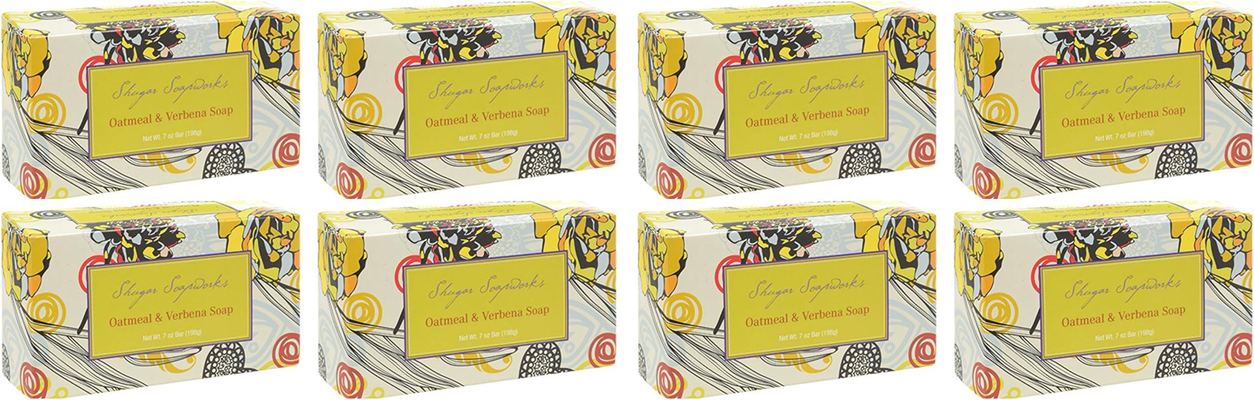Shugar Soapworks Lot of 8 Bars Oatmeal & Verbena Soap, 7-oz. Bars