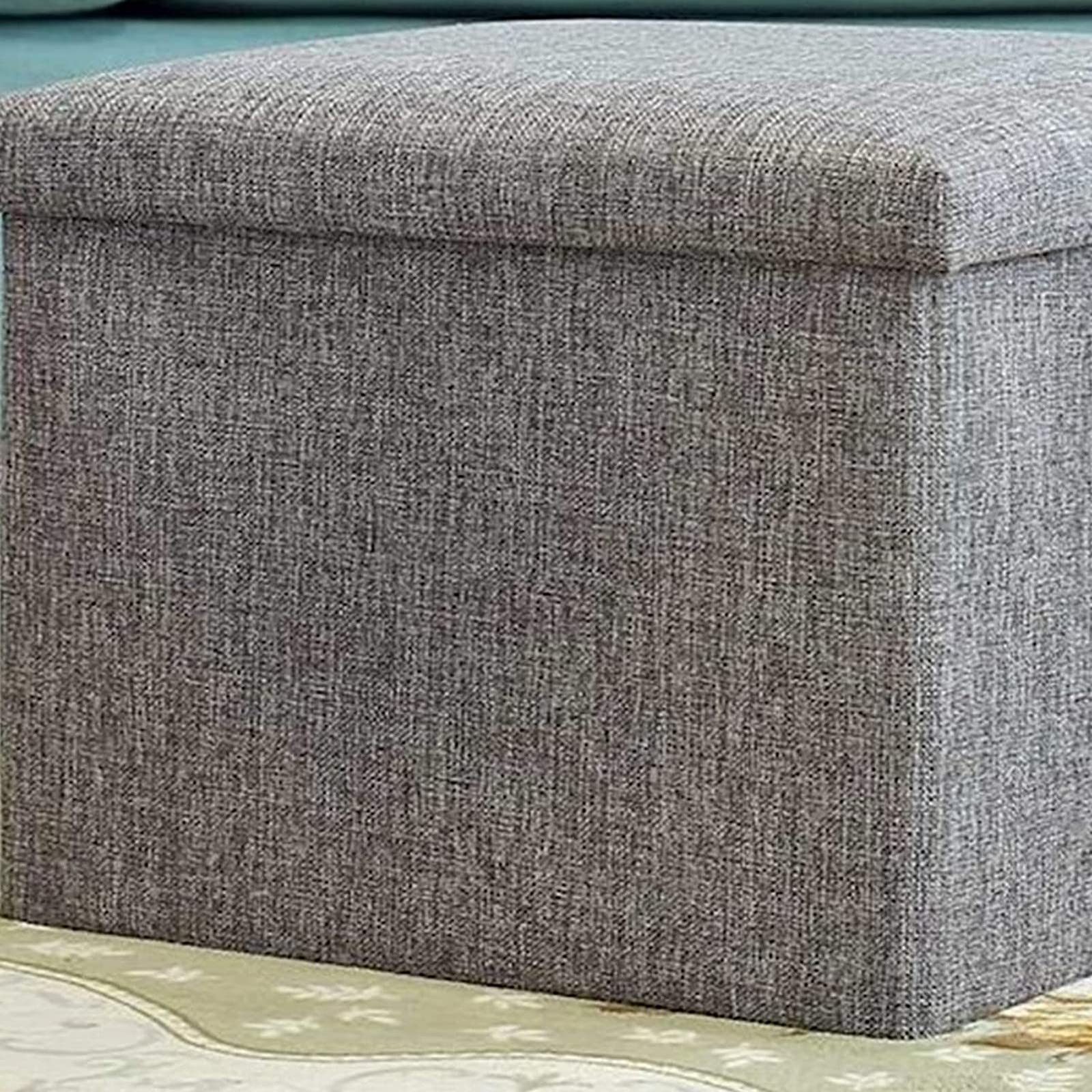 Poufs de rangement gris 30x30x30 cm pliable et rembourré pour salon