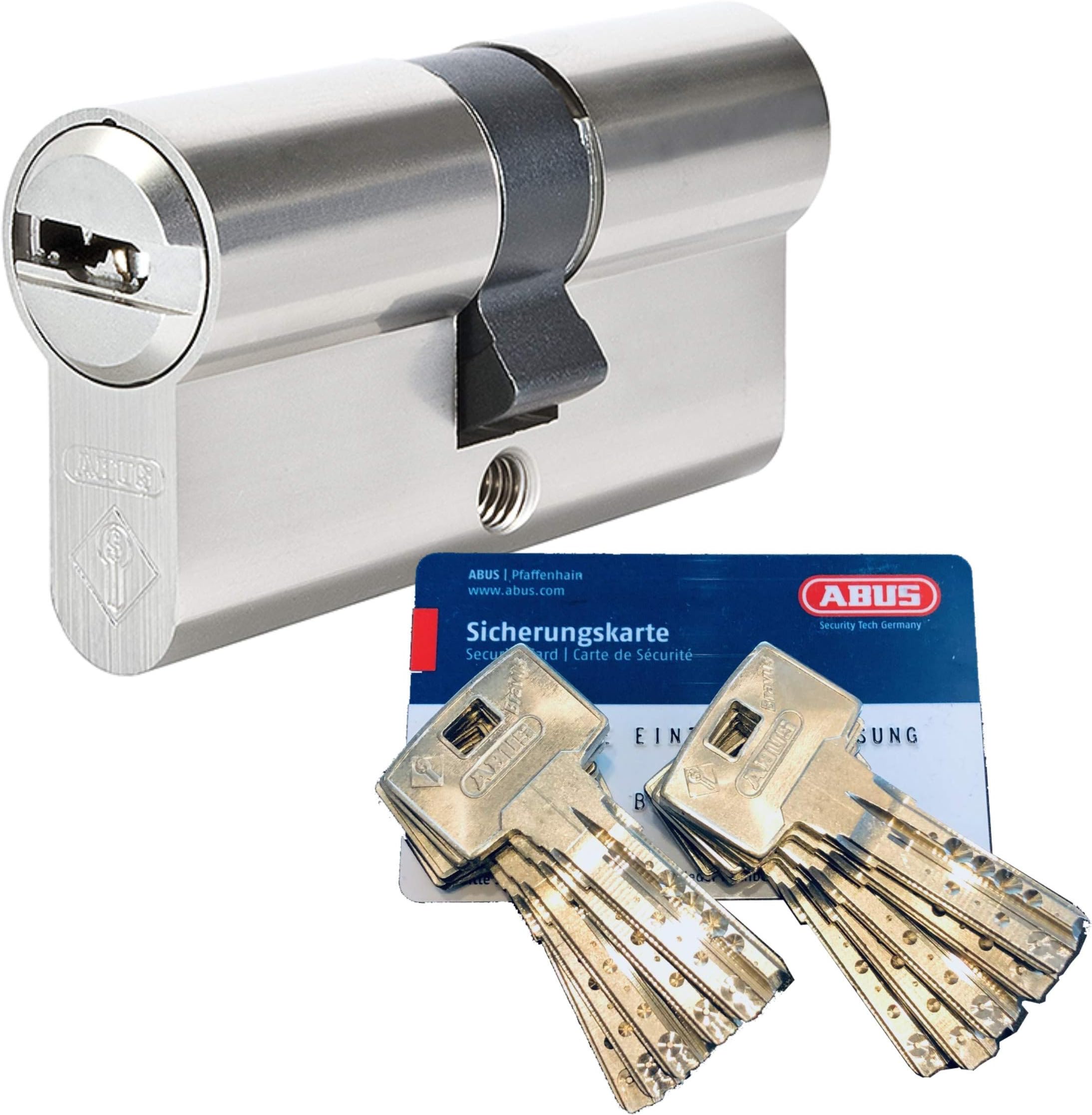ABUS Bravus.2000 Double Cylinder Security Lock with 10 Keys Length (a/b) 30/50 mm (c= 80 mm) with Security Card Emergency & Risk Function