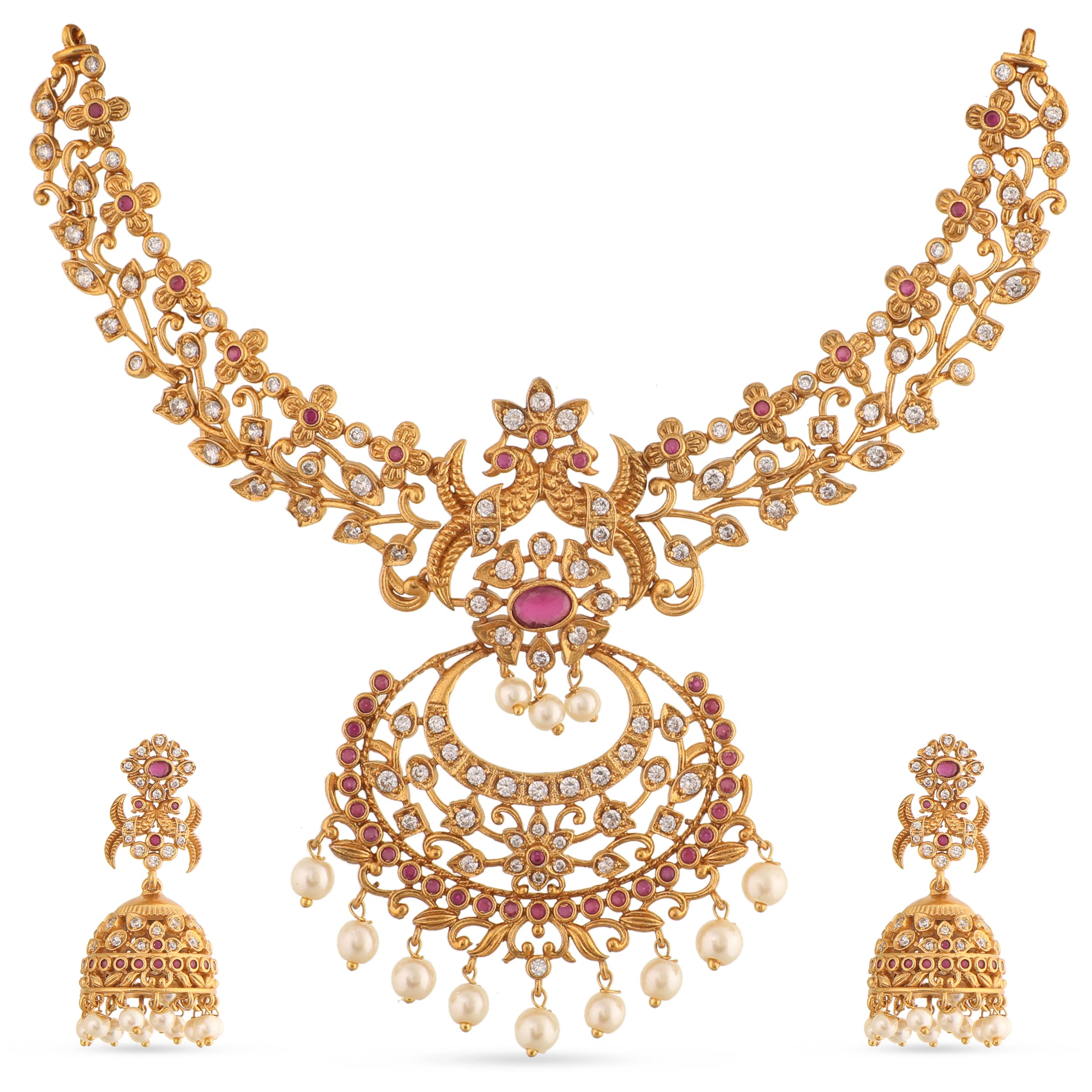 TARINIKA Antique Gold Plated Nandini Short Necklace Set with Peacock Design - Jewelry Set for Women Perfect for Ethnic occasions | Traditional Jewellery For Women | 1 Year Warranty* (B08L1CP1MY) Amazon Price History, Amazon Price Tracker