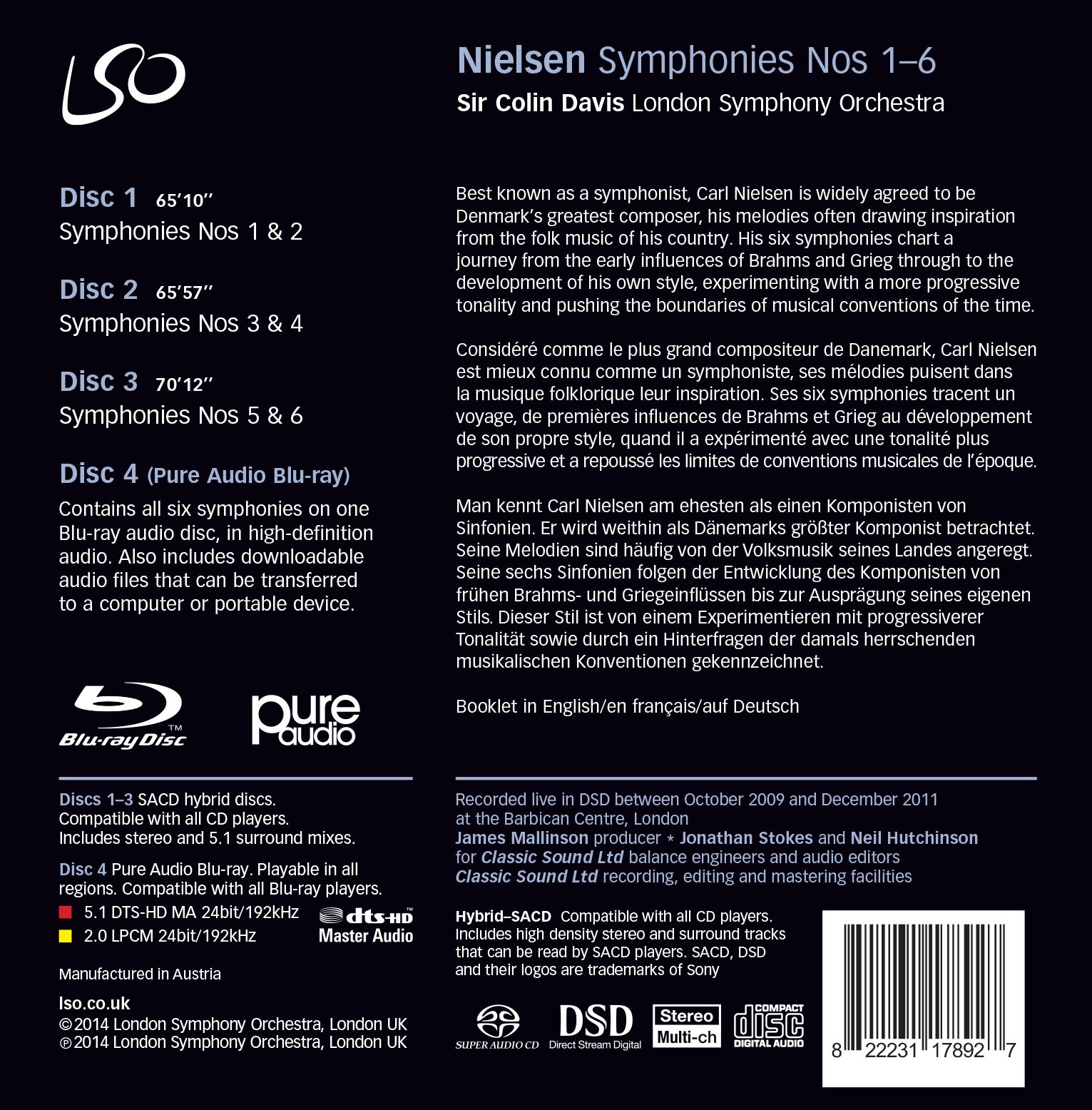 Nielsen: Sinfonien 1-6 (3 1