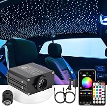CHINLY Twinkle 150pcs 6.5ft 0.03in Starlight Headliner Fiber Optic Lights kit, Music Mode Bluetooth APP Control Remote, RGBW Star roof Lights for Star Headliner/Home Theater/Pool Ceiling