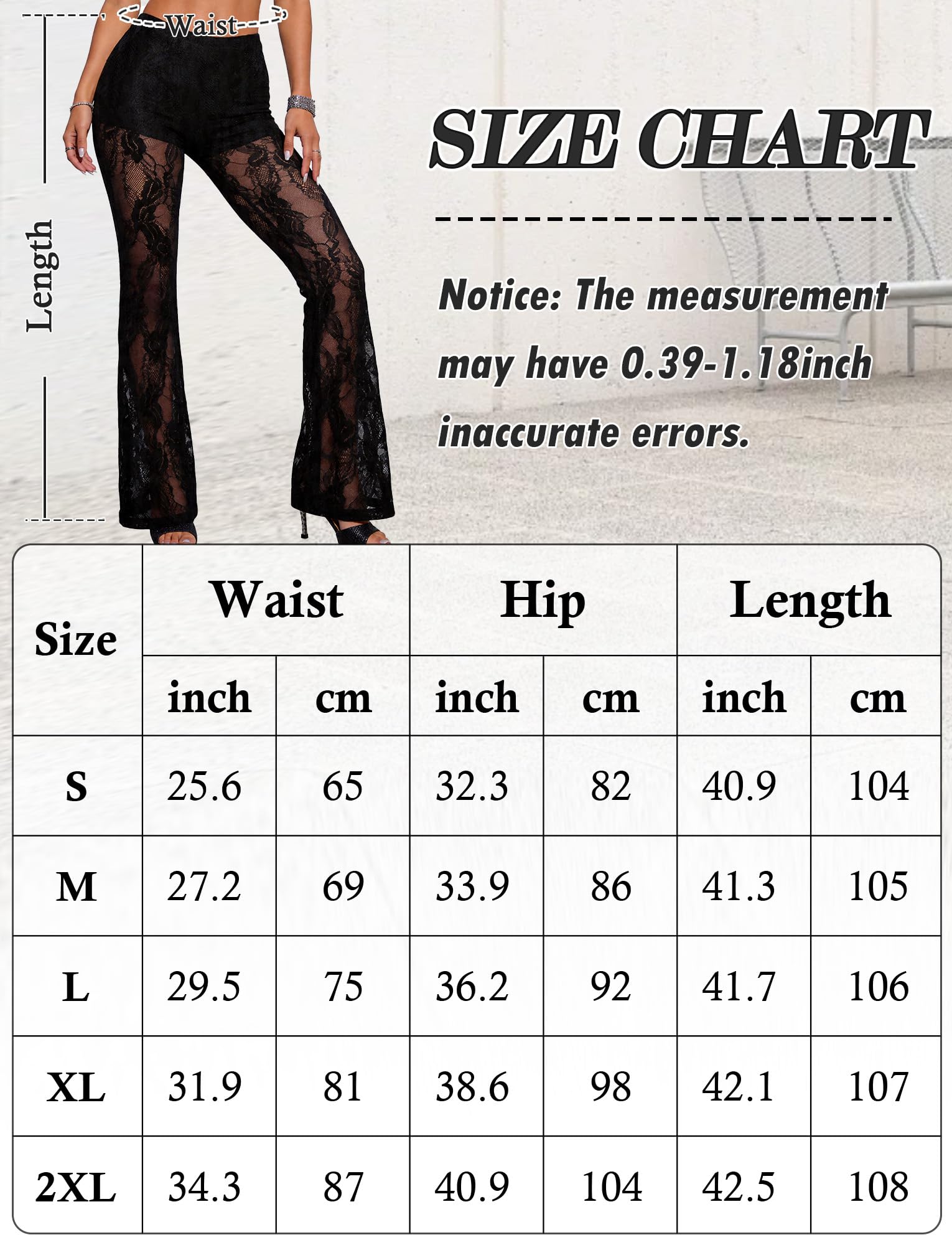 Pantaloni in Pizzo/Tulle Gotico Donna Leggings Svasati Trasparente Pantaloni Bootcut Yoga Punk Vintage Halloween Dance Party Club S-2XL