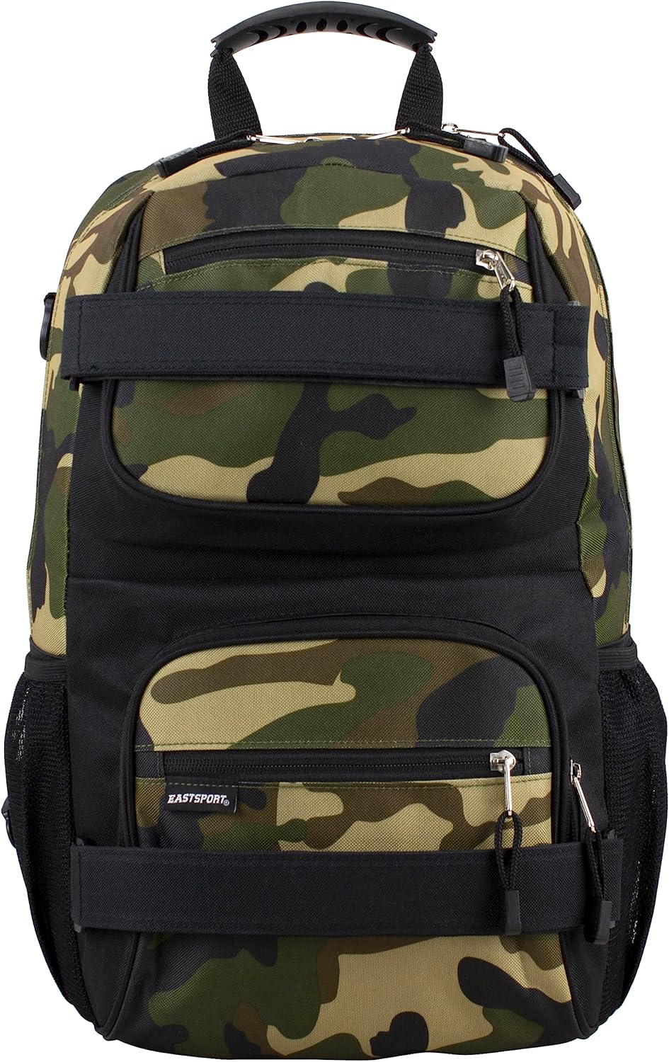 Eastsport Travel Skateboard Backpack Double Strap Laptop Bag Multi-Sport Design for Men and Women, Army Camo