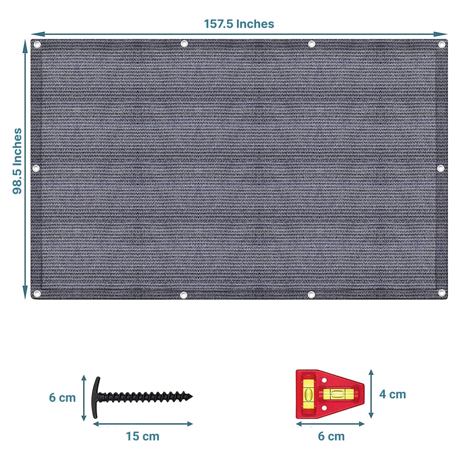 Tappeto Da Campeggio 250X400Cm - Blu/Grigio - Altamente Robusto E Lavabile (Hdpe) + Inclusi: 8 Picchetti
