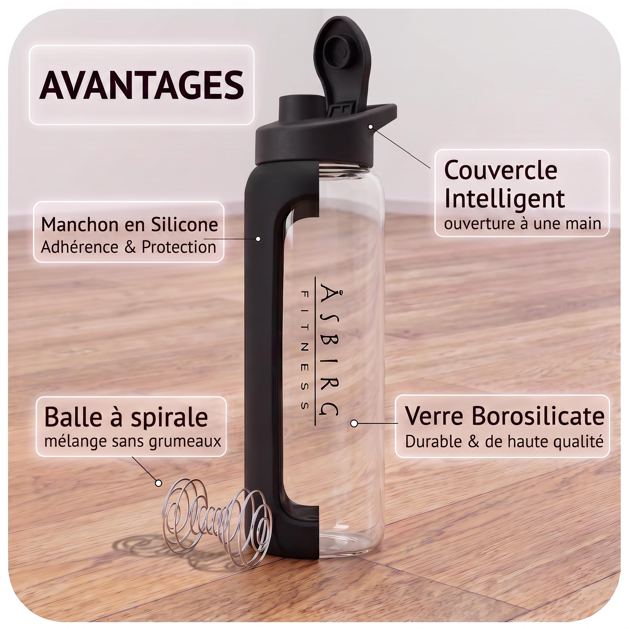 Pack Shakers en Verre 700 ml et 1000 ml | Idéal pour Tous Vos Entraînements