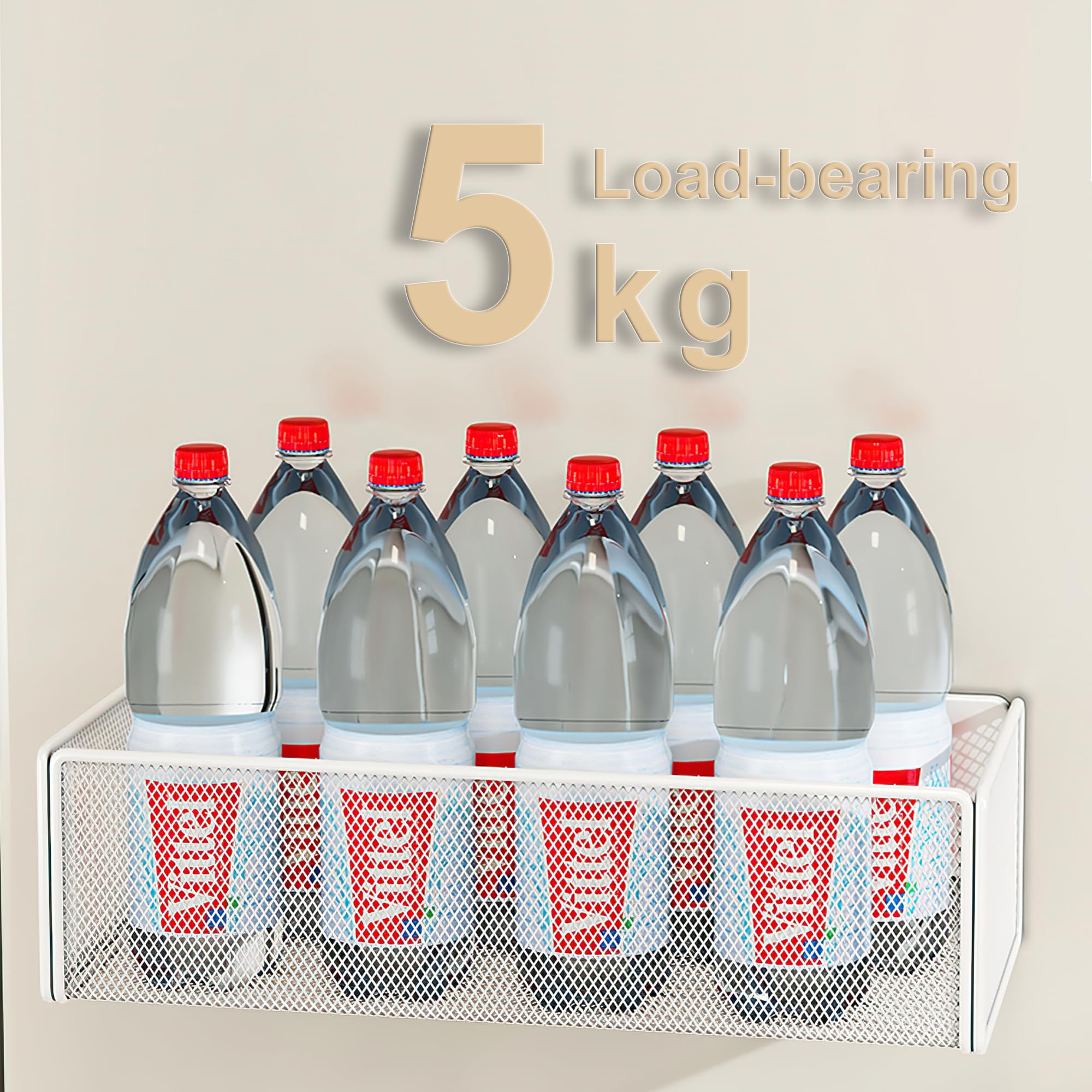 Organizador de cocina para el hogar Estante para especias Estante para nevera (White, Large)