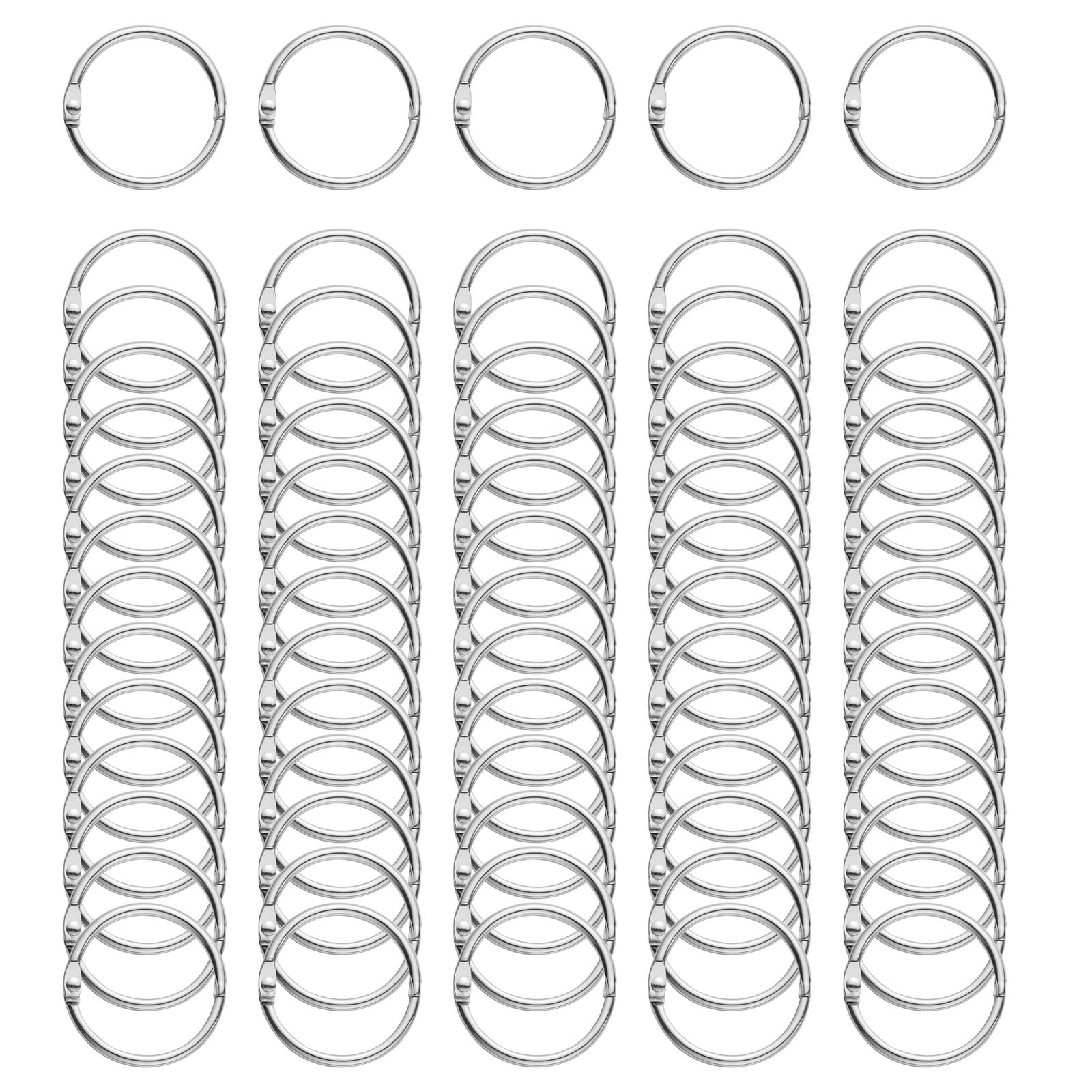 100 Pcs Loose Leaf Binder Rings, 30mm/1 Inch Small Book Binder Rings ...