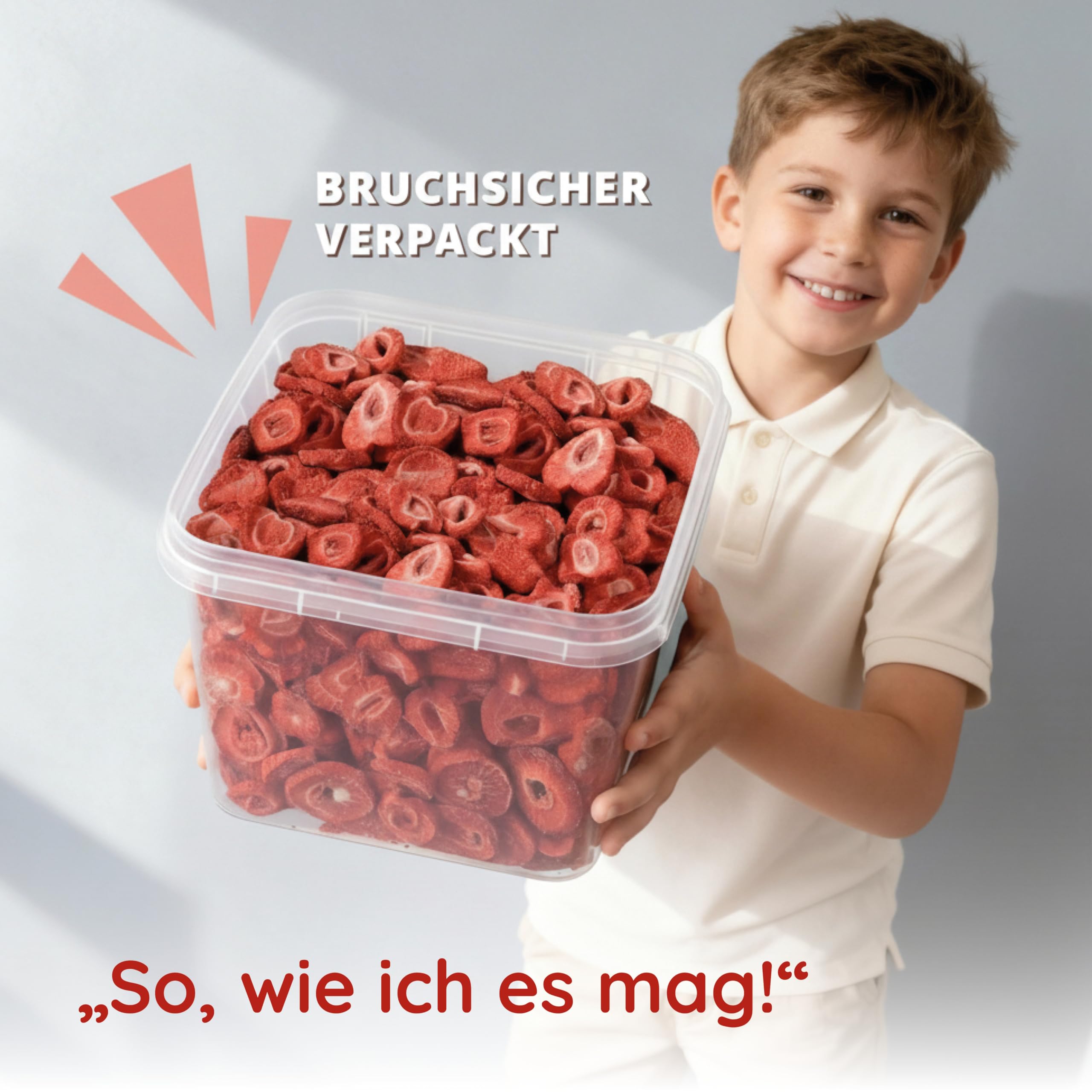 Gefriergetrocknete Erdbeeren 300g – 100% Frucht, ohne Zuckerzusatz – knusprige Erdbeerchips in SCHEIBEN – ideal für Müsli, Smoothie & Backen. Meerbach & Rose – Premium Qualität aus Deutschland.