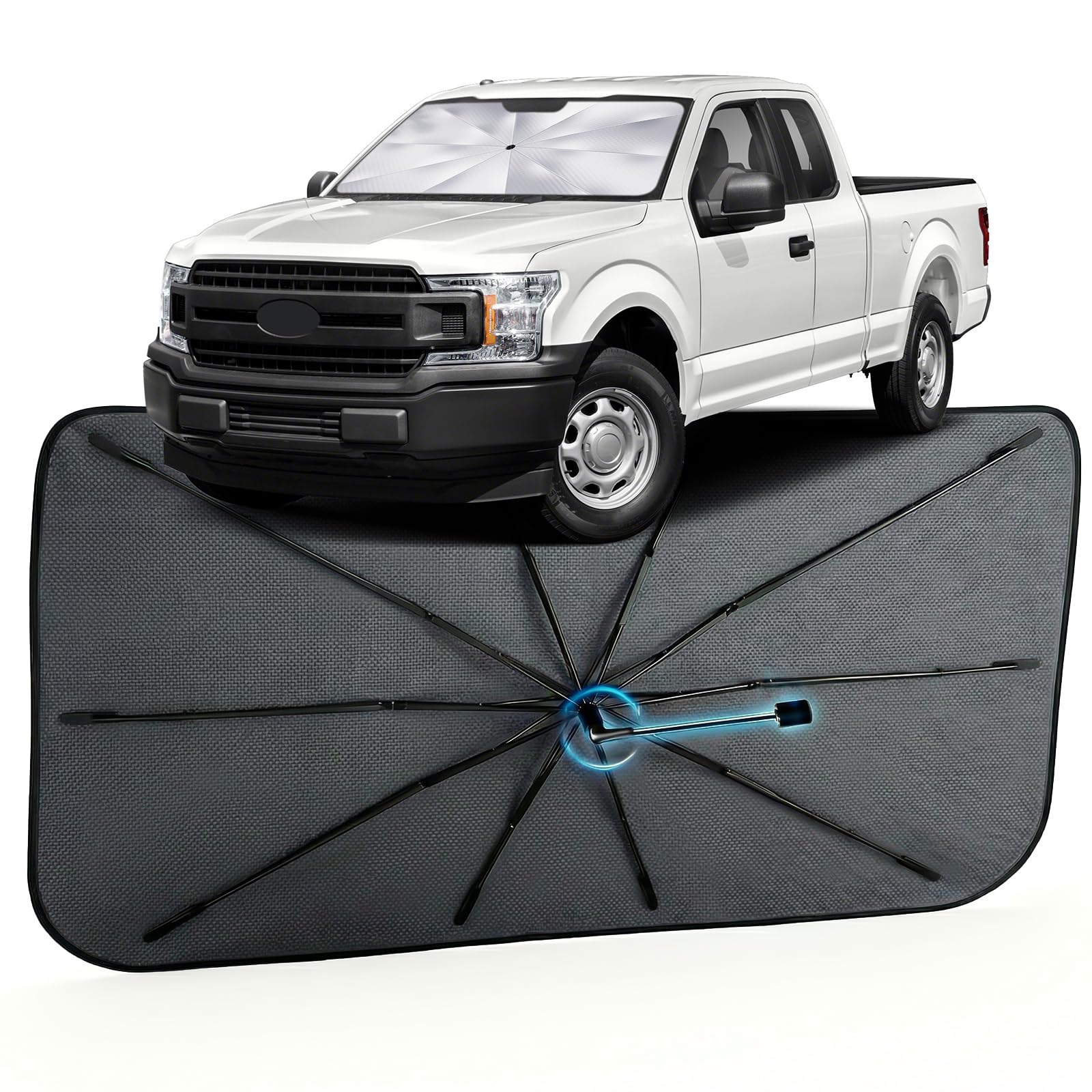 Car Windshield Sun Shade Umbrella for Ford F150 2015-2020, 1:1 Fit Sunshade