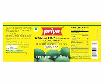 حزمة مخللات Priya Pickle Combo - Mango (ساخن جدا) وخضروات مختلطة (ساخن جدا) (2x300 gm)