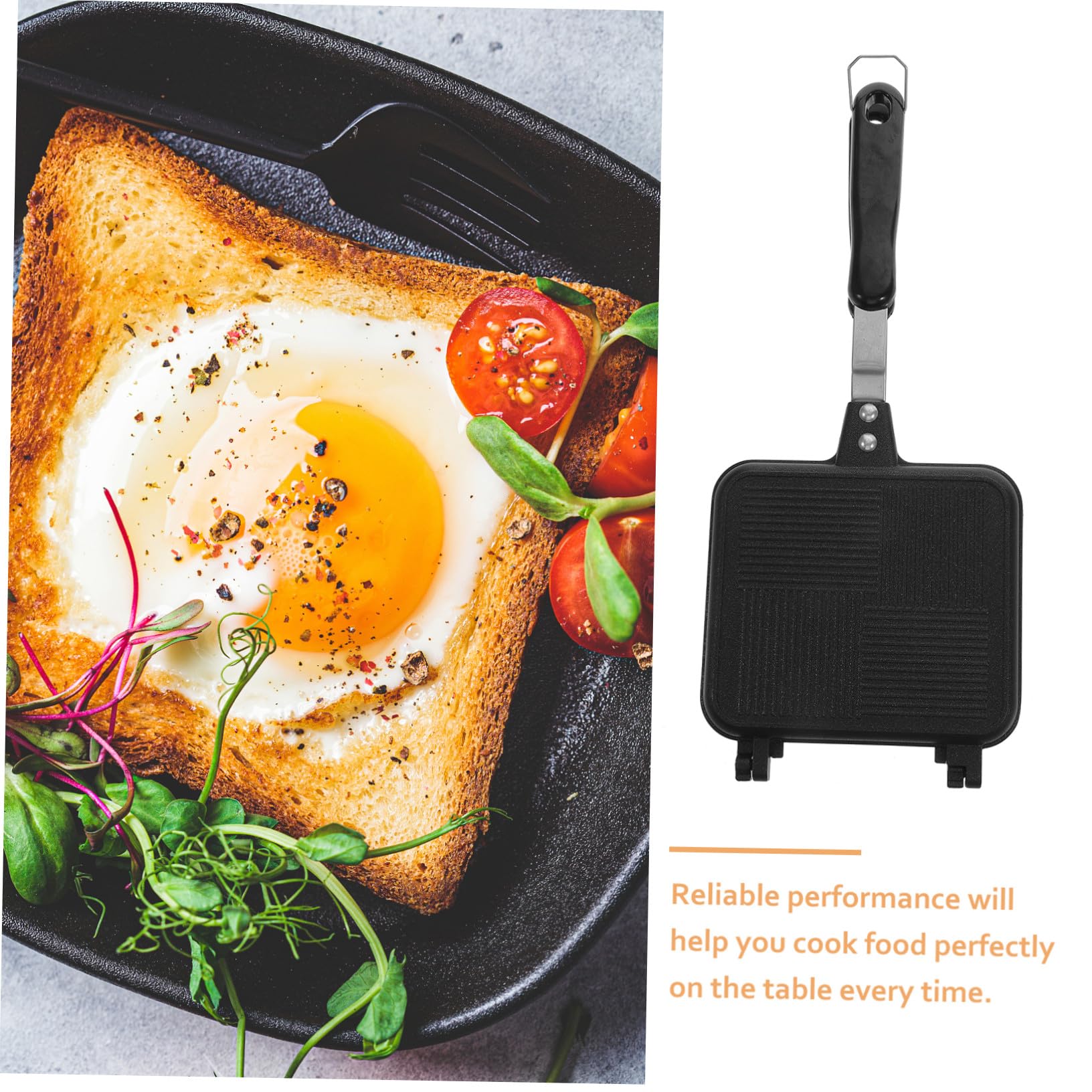 Sartén para Sándwich de Doble Cara Desmontable de Aluminio Negro