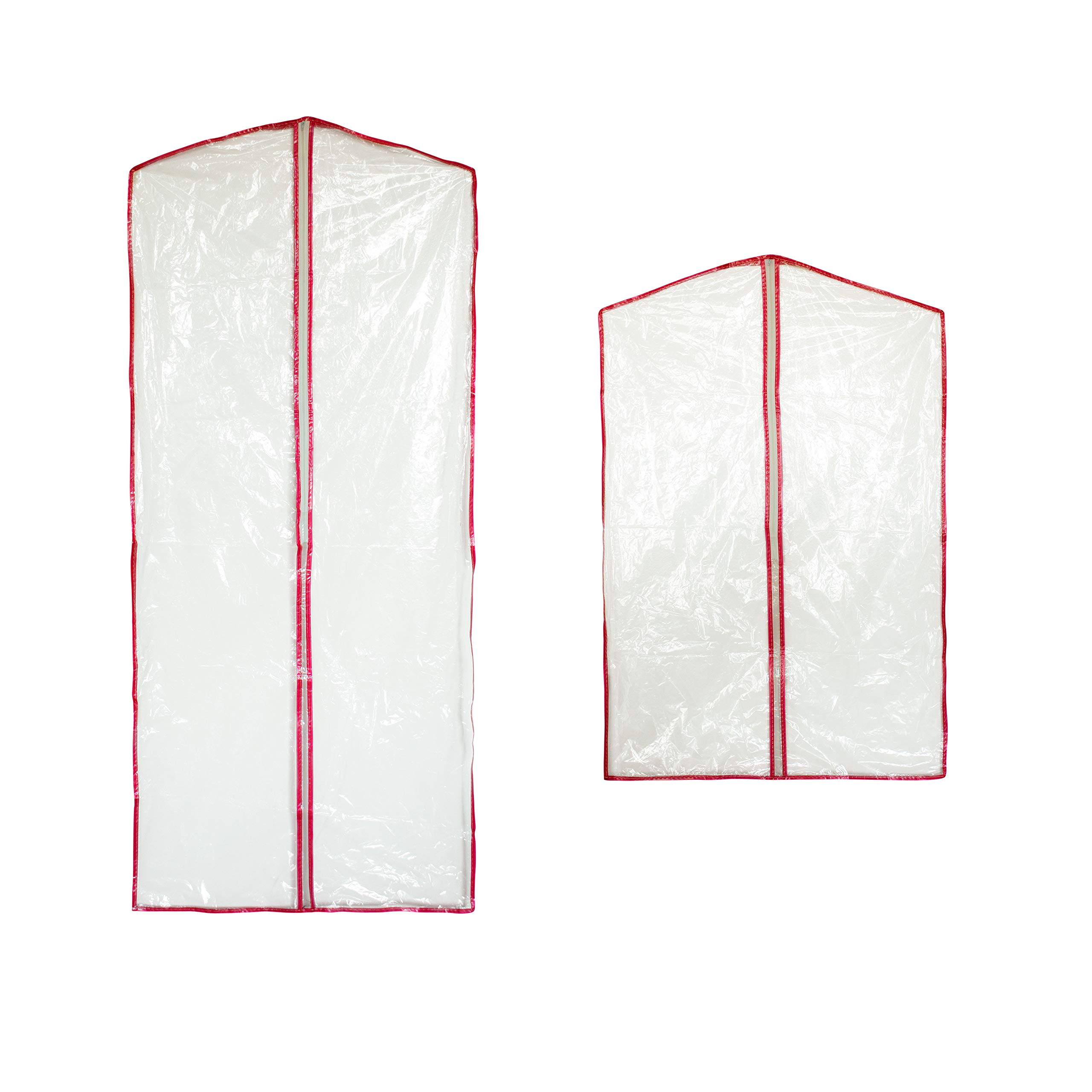13 Piece Garment Bags for Closet Storage - Clear Vinyl and Poly Plastic Material Designed for Convenient Storage