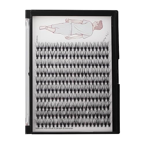 200 pestañas postizas hechas a mano, naturales, largas, de 20 raíces, negras, suaves, individuales, esponjosas, cruzadas, para maquillaje, pestañas