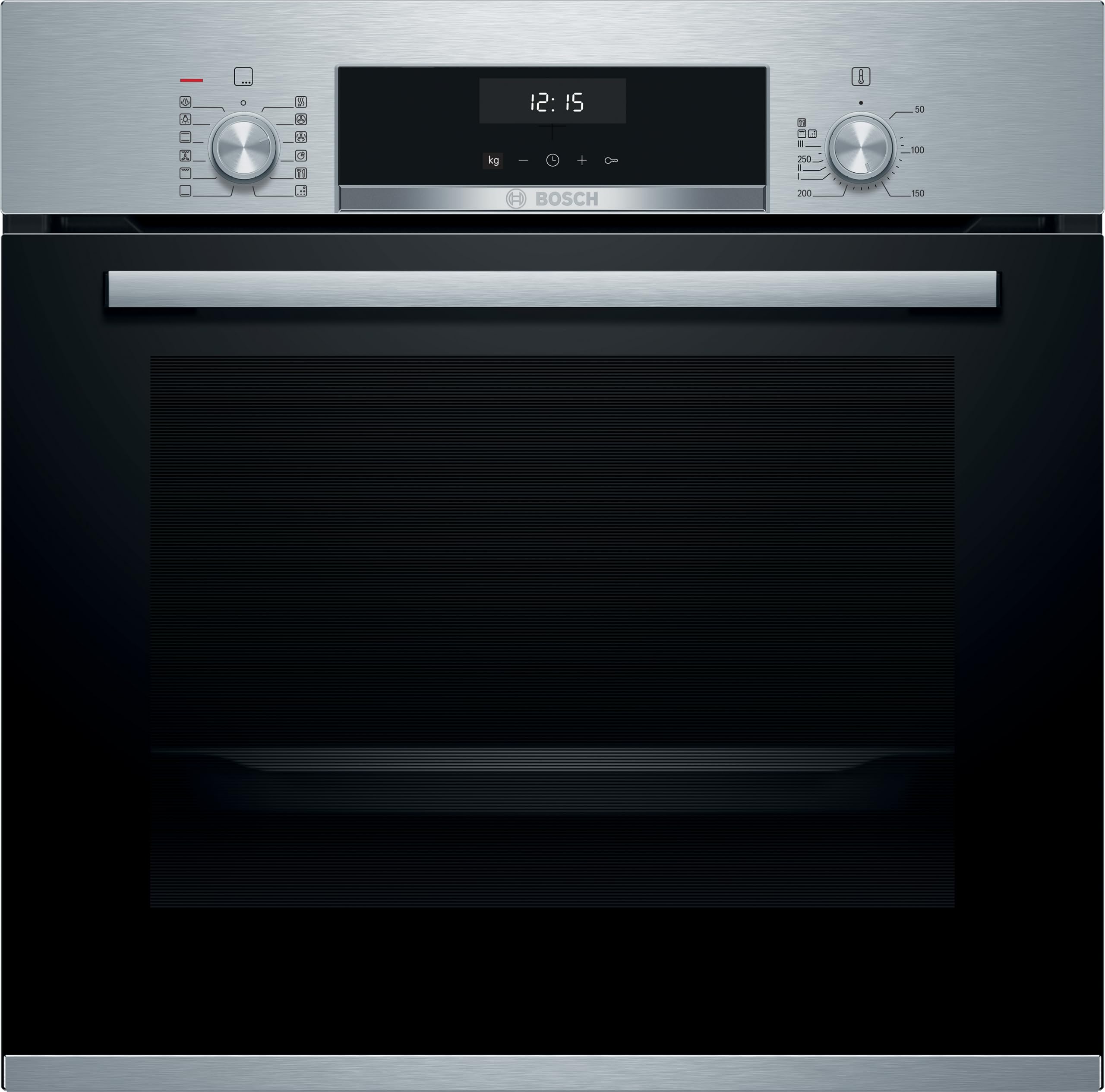 Bosch Series 6 Built-in Oven with added steam function 60 x 60 cm, LCD display control, 8 Heating Methods, Stainless steel, HIJ557YS0M, 1 Year Manufacturer Warranty