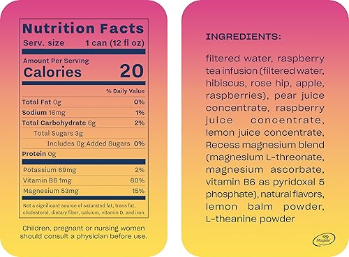 Miniatura 36 de Recess Bebida calmante de suplemento de magnesio para el estado de ánimo, 12 onzas (paquete variado, 12 unidades) *Sabores originales*