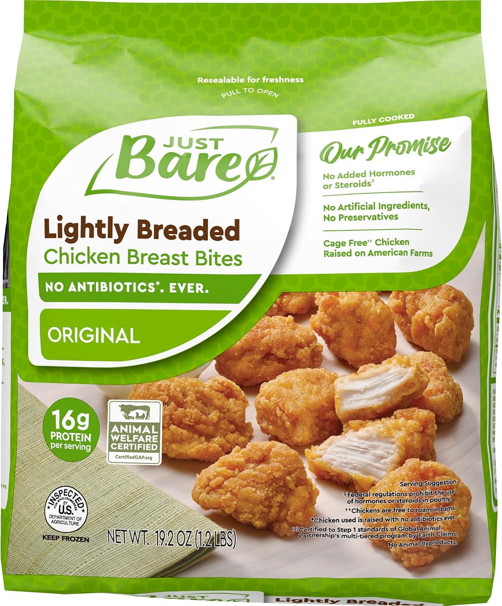 Just Bare Lightly Breaded Chicken Breast Bites, 19.2 OZ