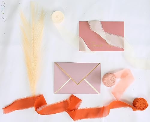 Miniatura 8 de Juego de 3 rollos de cinta de gasa de gasa hecha a mano con flecos de 1.5 pulgadas x 7 yardas para decoración de flores, invitaciones de boda,