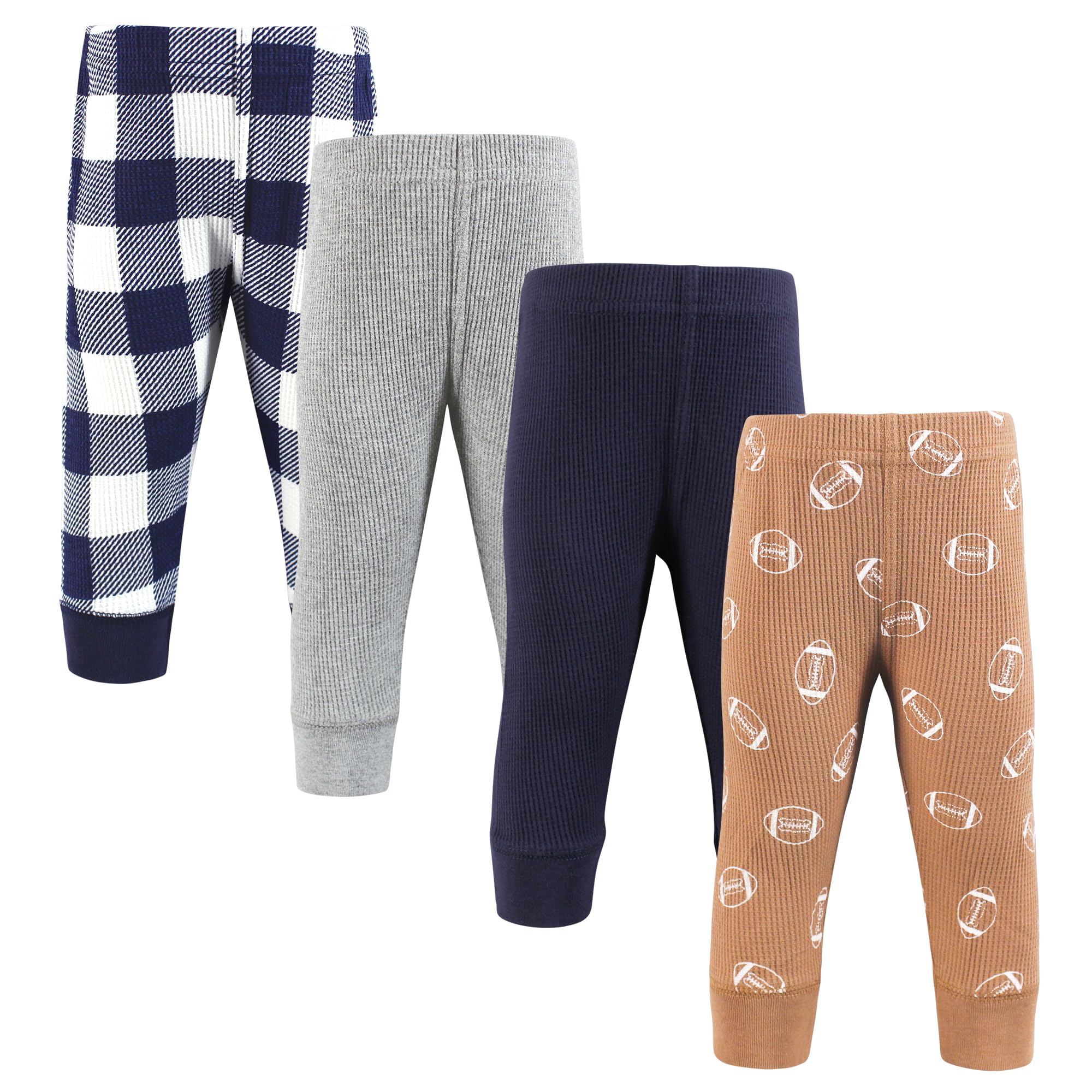 Hudson Baby Unisex Baby Thermal Tapered Ankle Pants 4pk, Acorn Botanical