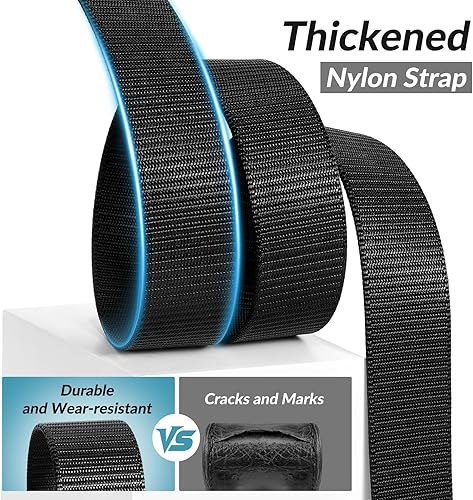 Miniatura 2 de Cinturón táctico militar de nailon para hombre, 2 unidades por paquete, cinturón de malla con hebilla de plástico, cinturón de lona, regalo para el