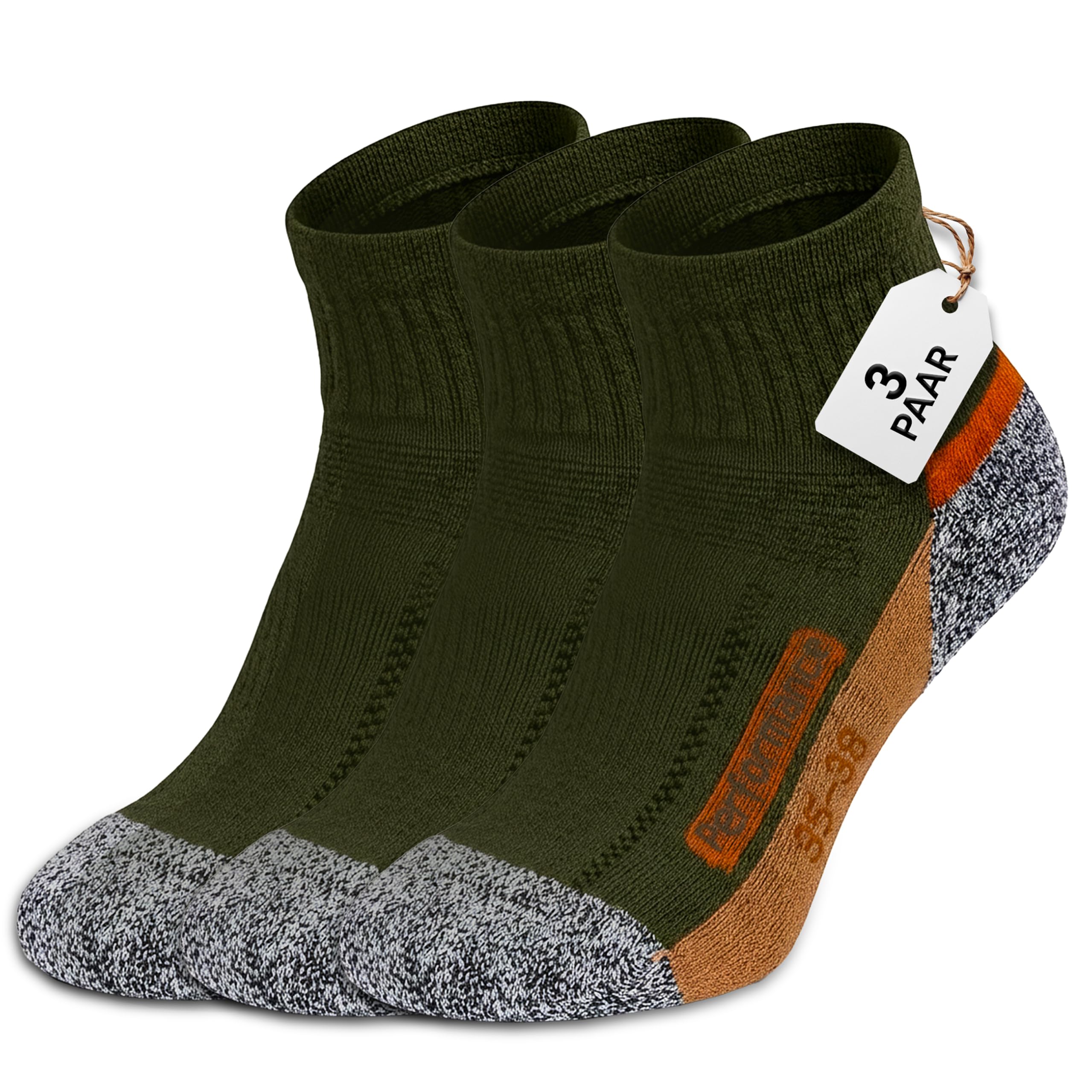 Fiera Besa Trekking Socken Unisex – Wandersocken aus Baumwolle für Damen & Herren – Atmungsaktive Outdoor Socken, Hiking Socken, Knöchelhohe, Bequeme Sportsocken mit Verstärkter Ferse & Spitze