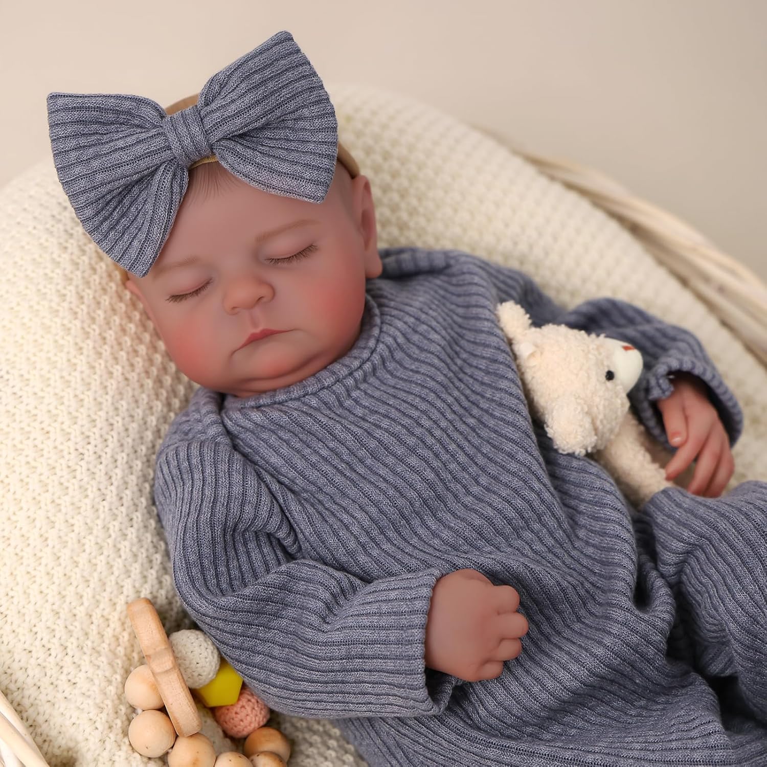 BABESIDE Lifelike Reborn Baby Dolls Boy - 18 Inch Handmade Realistic Baby Doll Soft Body Realistic-Newborn Baby Doll with Toy & Gift Box for Kids 3+