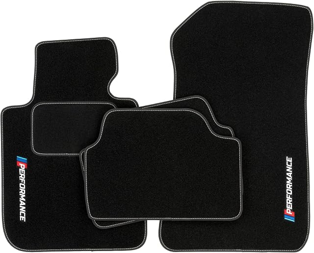 PERFORMANCE Personalizowane welurowe dywaniki podłogowe do BMW Seria 1 E81 2004-2011 - Spersonalizowane, Matowe, Biały - utrzymuj swój samochód w czystości i komforcie dzięki naszym dywanikom podłogow