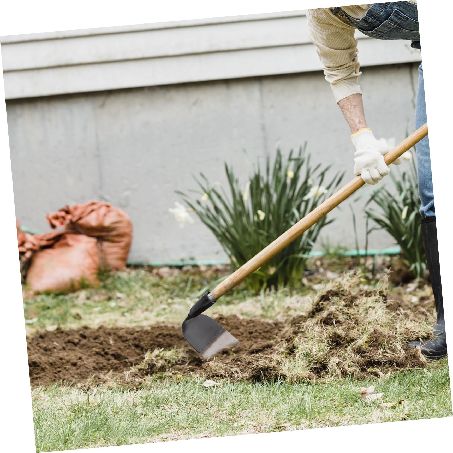 SHINEOFI Azada de Jardín de Acero Inoxidable Resistente la Corrosión y No Deformable para Desherbar Césped y Jardinería, Ideal para Aficionados al Jardín