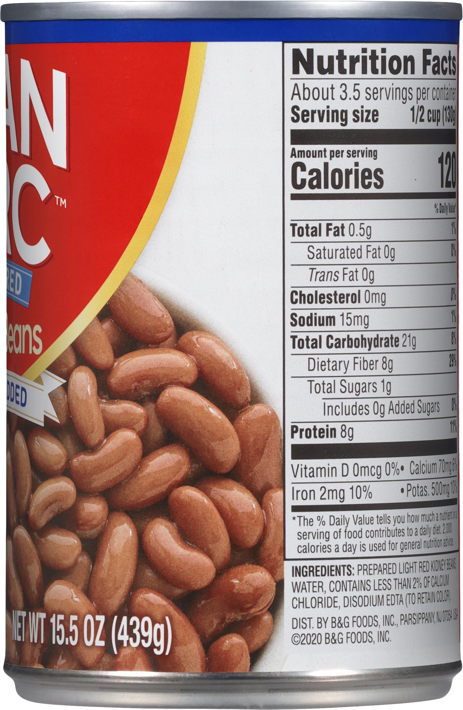 Joan of Arc Beans, No Salt Added, Light Red Kidney Beans, 15.5 Ounce (Pack of 12)