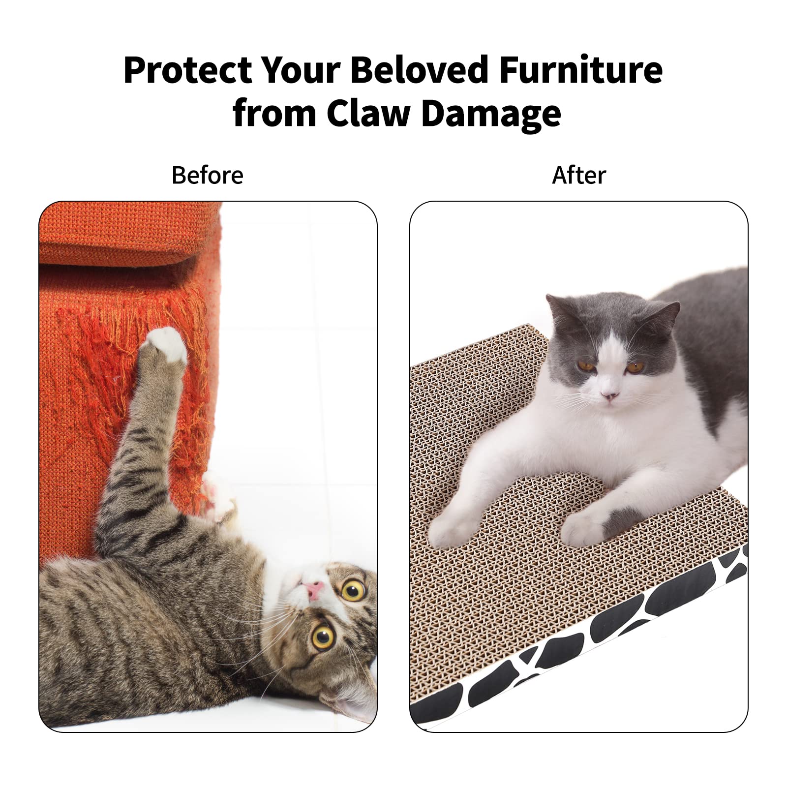 FUKUMARU Graffiatri per gatti, 3 pezzi, reversibili per gatti ¨C Grattacielo ondulato per gatti piccoli, medi e grandi, pigri