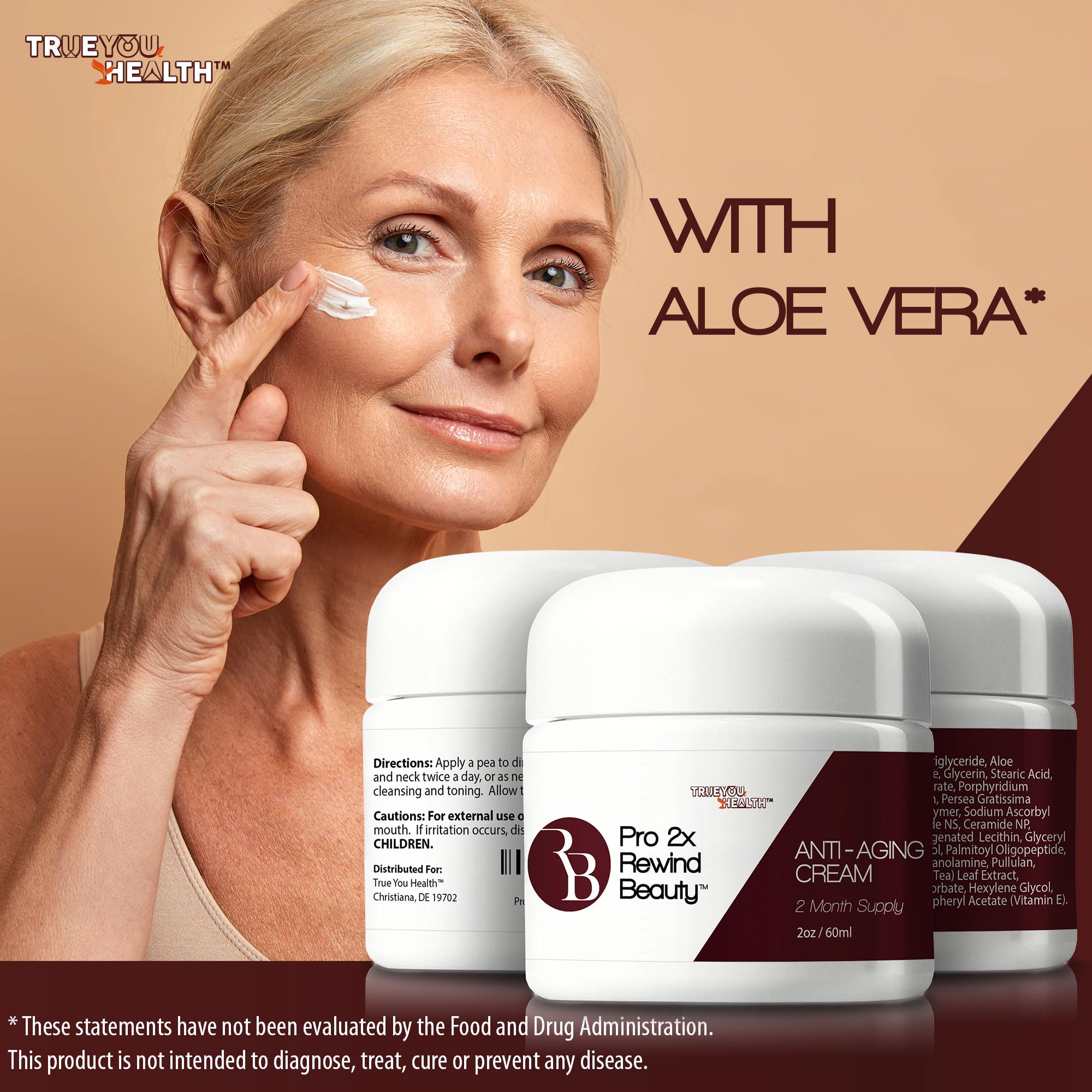 Amazon.com: Pro 2x Rewind Beauty - 2 Month Supply Anti Aging Cream 