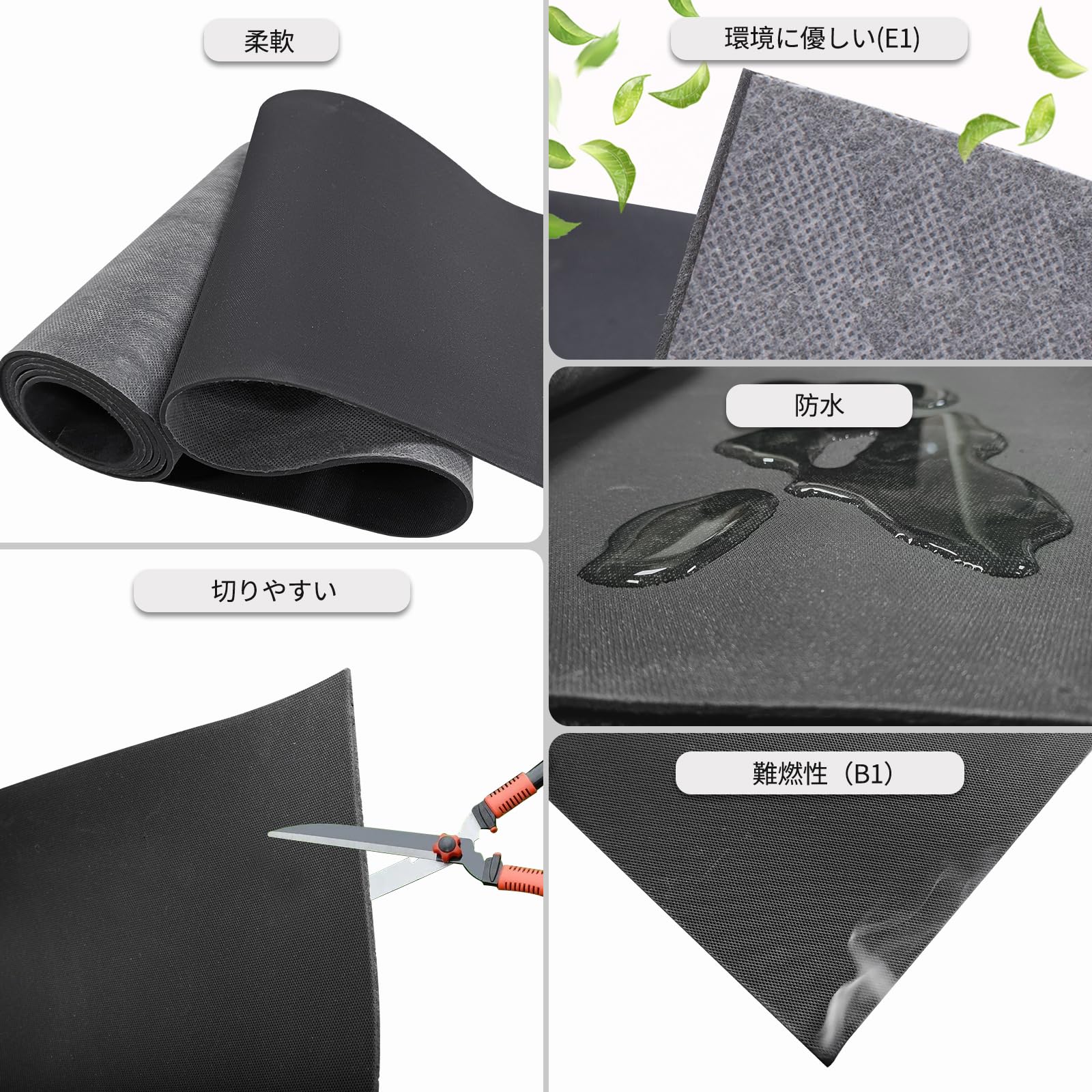 Amazon | TroyStudio 防音シート 遮音シート、6 kg/m²、30 x 250 cm