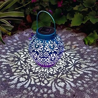 Outdoor Solar Hanging Lantern Lights Metal LED Decorative Lamp for Garde...