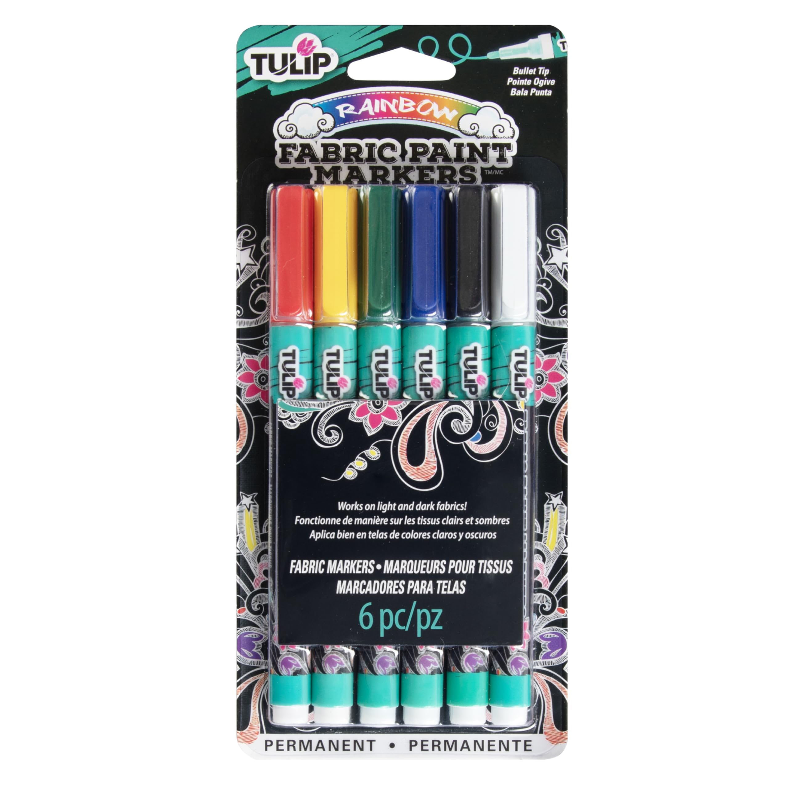 I Love To Create Tulip Opaque Fabric Markers Primary, Acrylic, Multicoloured