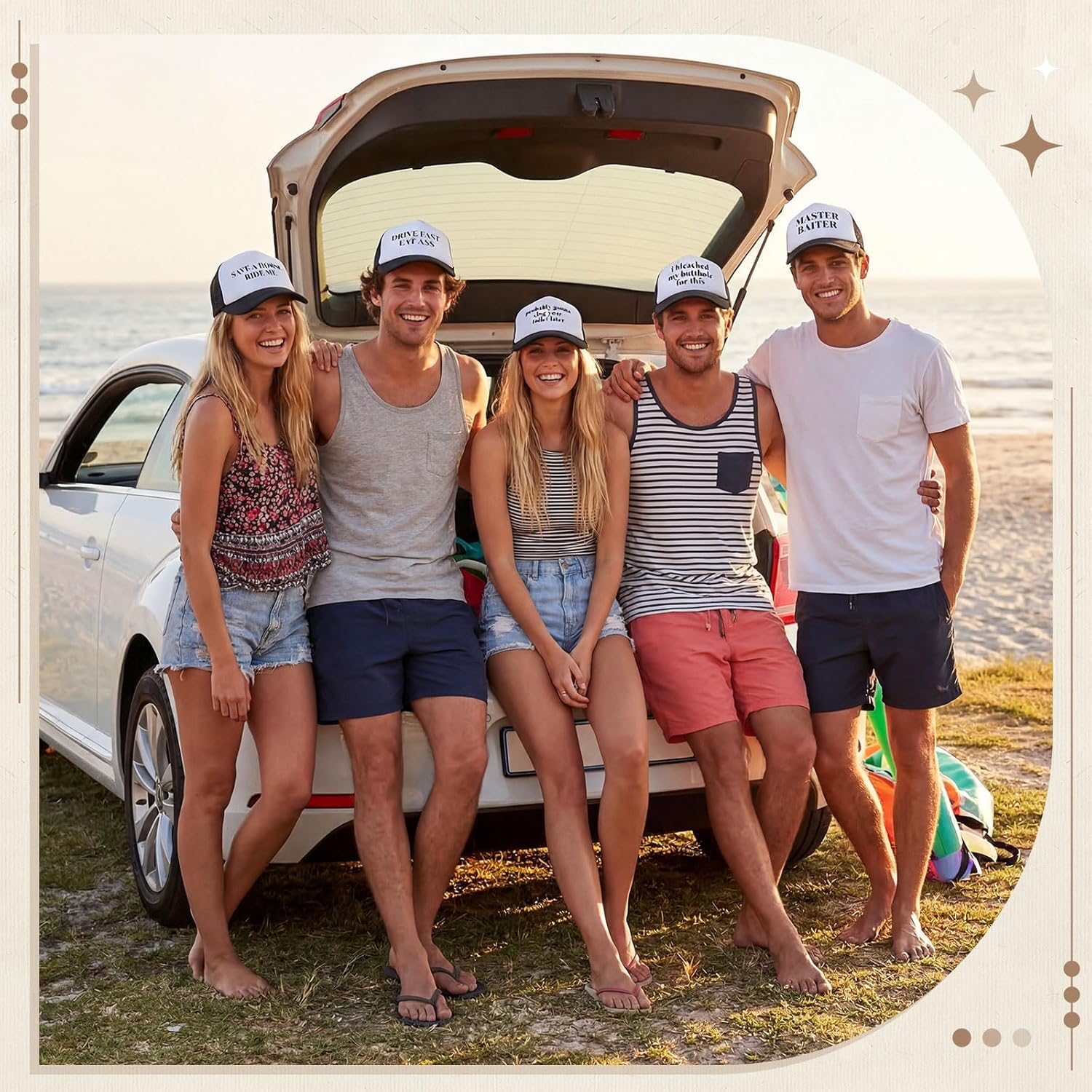 JaGely 7 Pcs Funny Bachelor Party Trucker Hats Groom Hat Groomsman Cap for Bachelor Party Decoration Favor Accessories