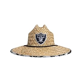 FOCO unisex adult Nfl Team Logo Floral Sun Straw Hat, Team Logo, One Size US