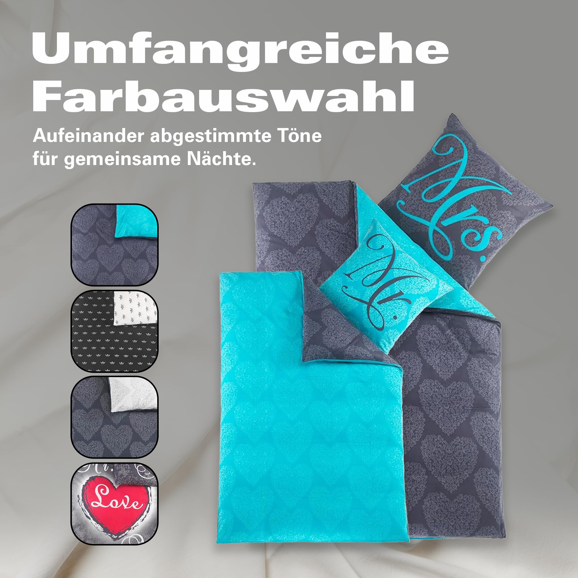 BaSaTex Winter Flausch Partner Fleece Bettwäsche Set | 4 Teilige Garnitur | 100% Mikrofaser | 2X 135x200 + 2X 80x80 cm | Design 03