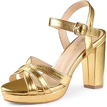 MERUMOTE Womens Open Toe Chunky High Heels Ankle Strap Platform Pump Shoes Buckle Party Sandals