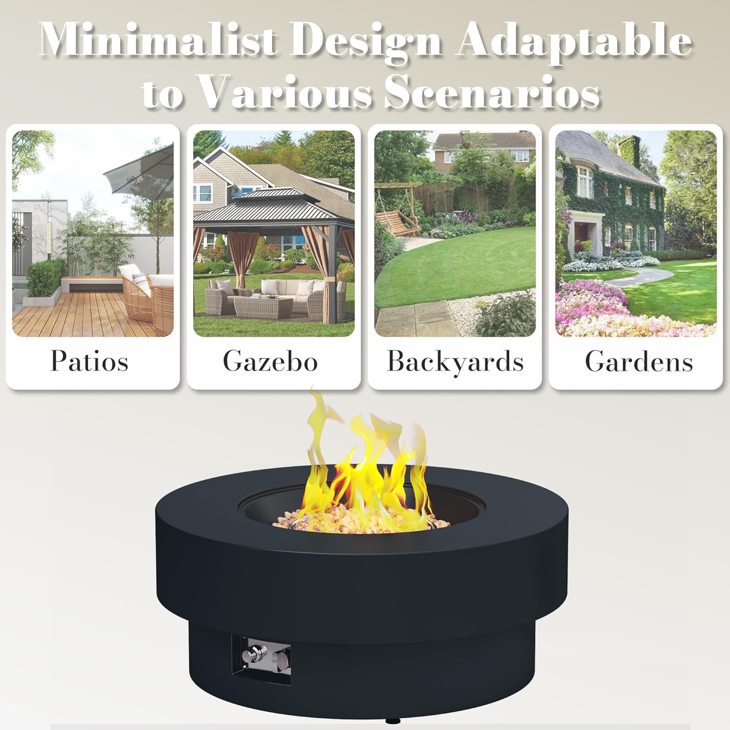 32.5 Inch Propane Fire Pit Table, 50,000 BTU Round Patio Fire Pit Table Outdoor, CSA Certified, Stainless Burner with Steel Lid, Waterproof Cover Lava Rocks, for Backyard Garden, Black 32.5 Inch Propane Fire Pit Table, 50,000 BTU Round Patio Fire Pit Table Outdoor, CSA Certified, Stainless Burner with Steel Lid, Waterproof Cover Lava Rocks, for Backyard Garden, Black