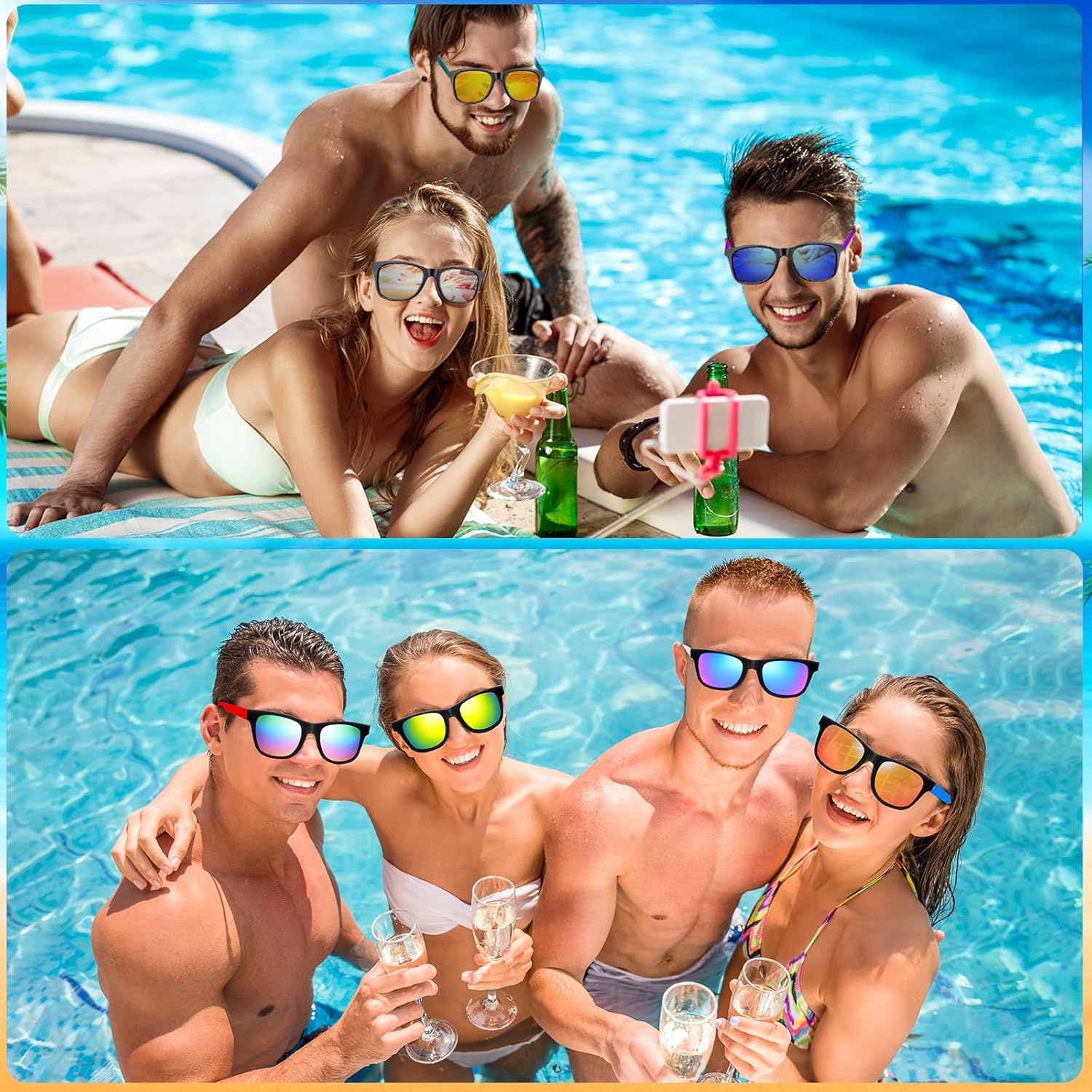 Oleitodh 48/100 PCS Sunglasses Party Favors Bulk,Neon Sunglasses UV Protection for Adults Kids Boys Girls Summer Pool Beach