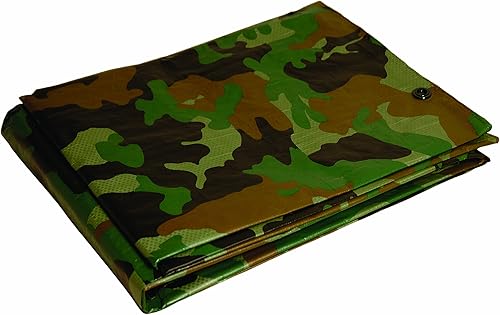 Lona de poliéster de camuflaje verde de 16 x 20 pies