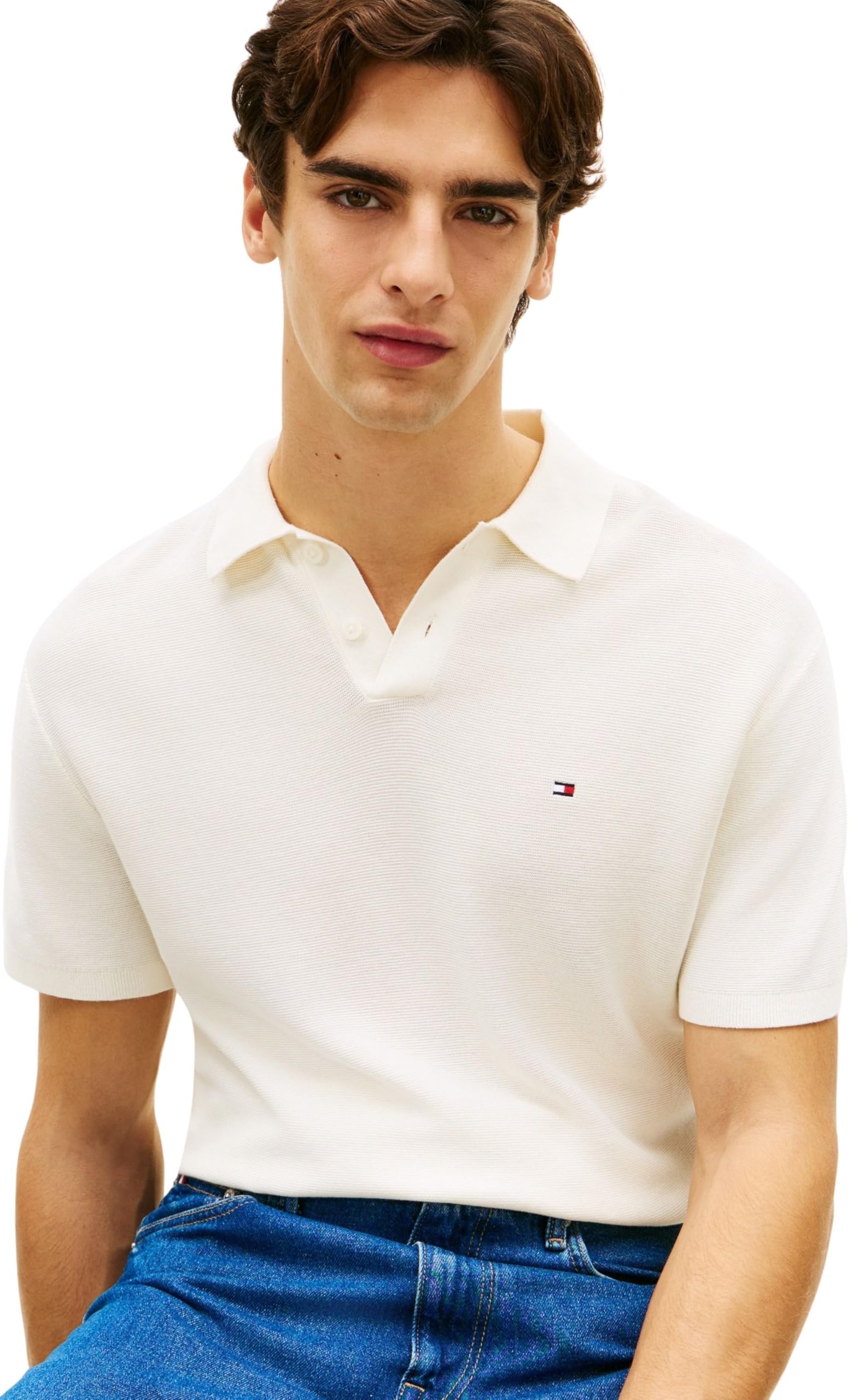 Tommy Hilfiger Cool Touch Structure SS Polo Mw0mw42795 Altri Maglioni Uomo (Pacco da 1)