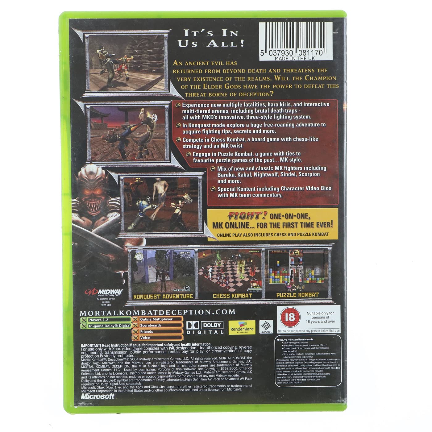 Mortal Kombat: Deception (Xbox): Xbox: Video Games - Amazon.ca