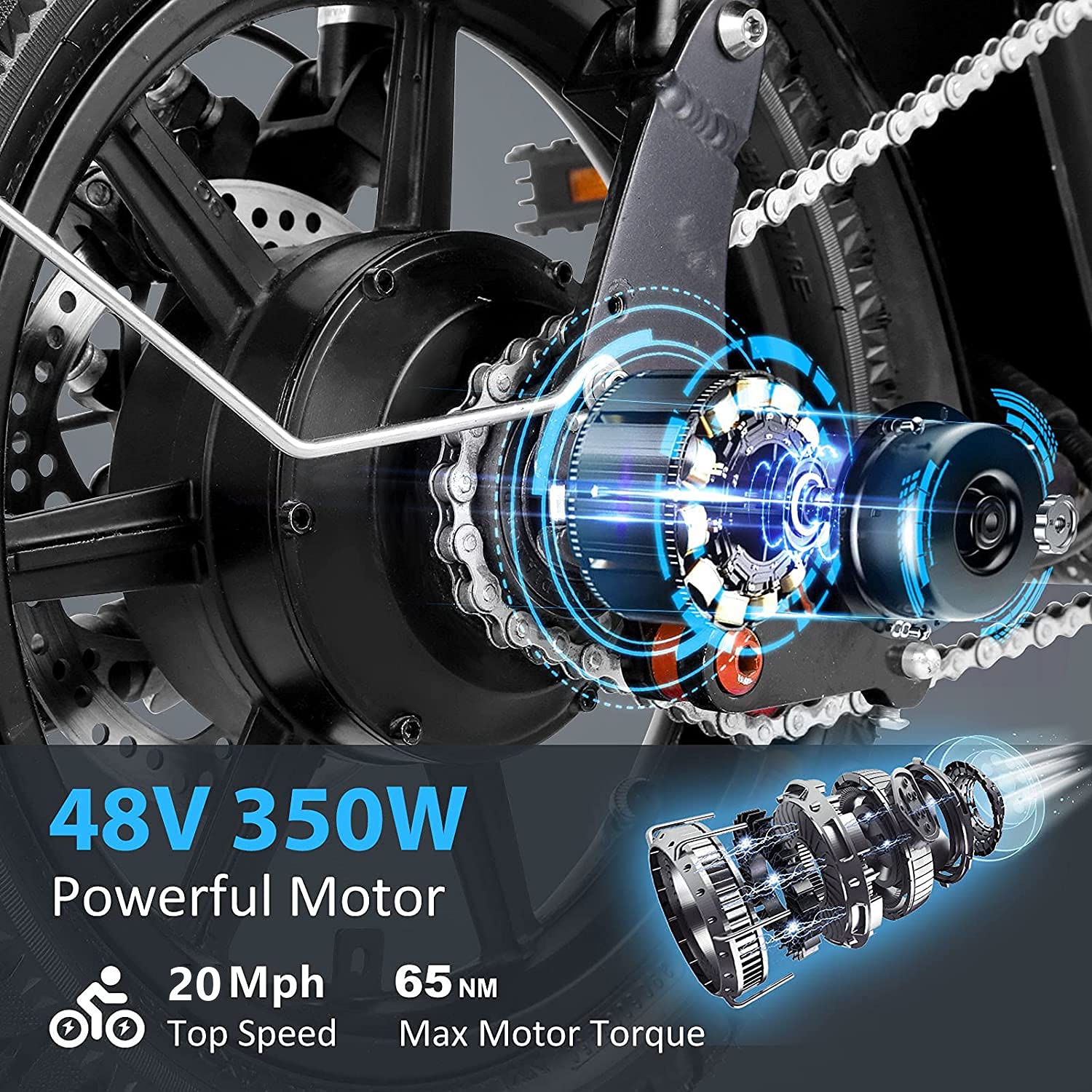 Buy Vivi Folding Electric Bike with 350W Motor, 48V 20AH /36V10.4AH