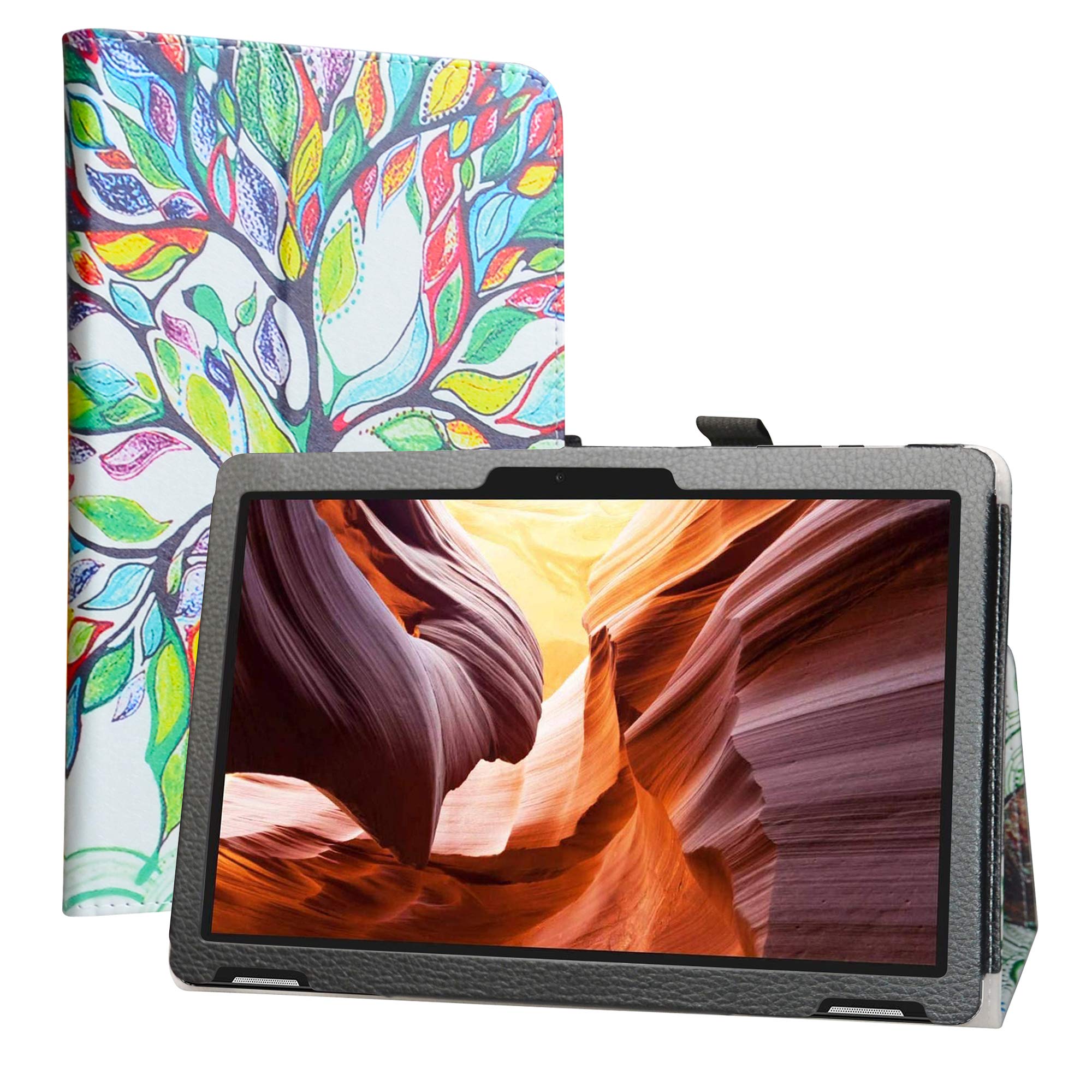 LiuShan Compatible with Winnovo T10 Case,PU Leather Slim Folding Stand Cover for 10" Winnovo T10 MTK MT8163 Tablet PC (Not Fit Winnovo T7 / Winnovo T8),Love Tree