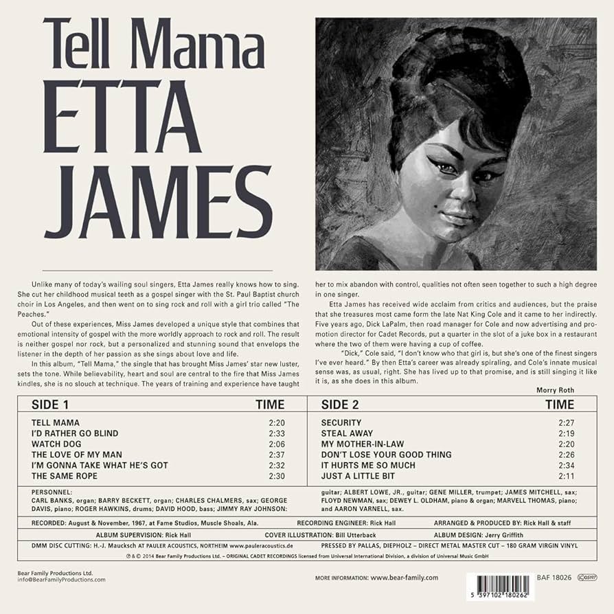 希少◉国内オリジナル盤60sソウル【Etta James・Tell Mama】 Tell Mama': Etta James Births One Of The Finest 60s Soul Albums