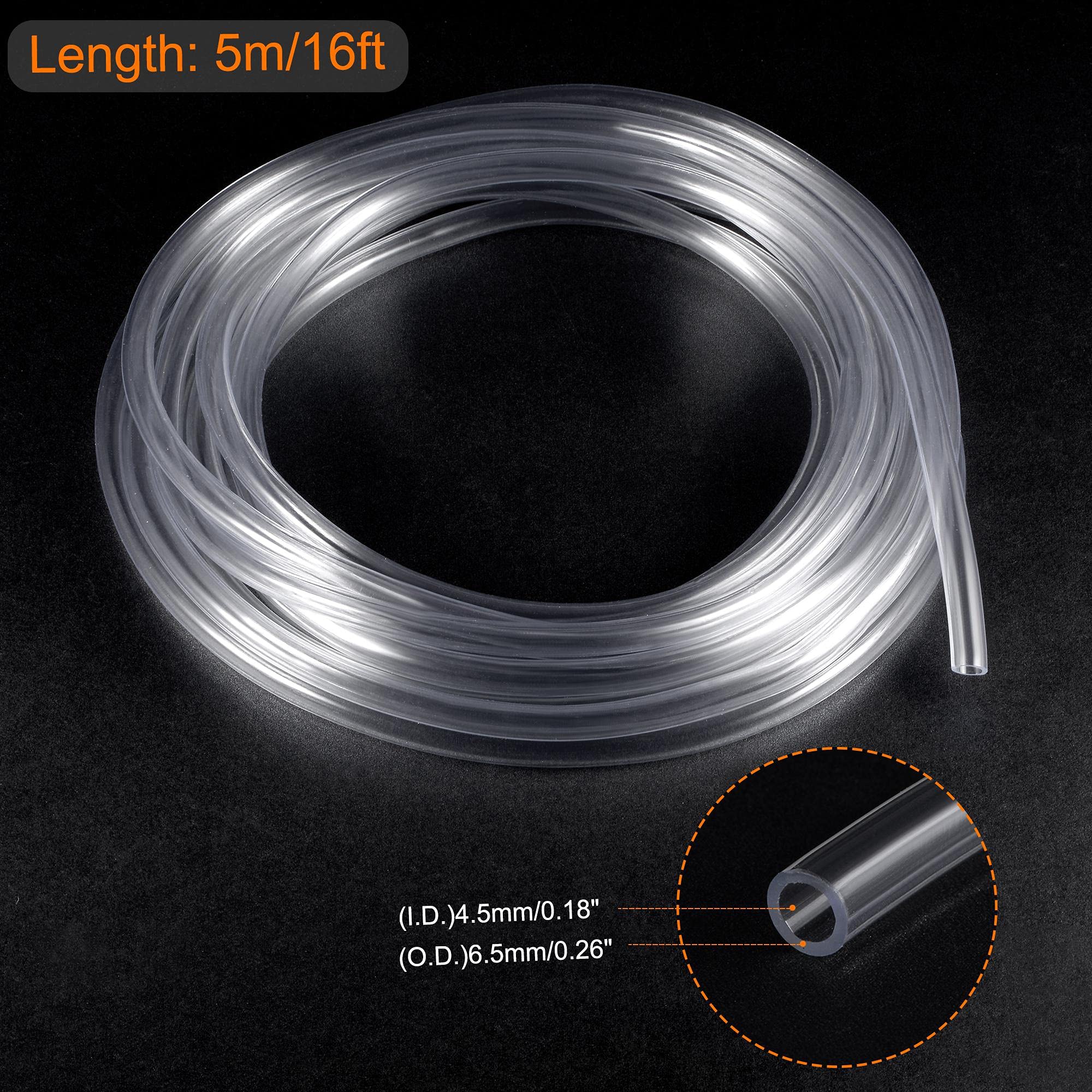 sourcing map Tubo flessibile trasparente in PVC 3 mm ID 4 mm OD