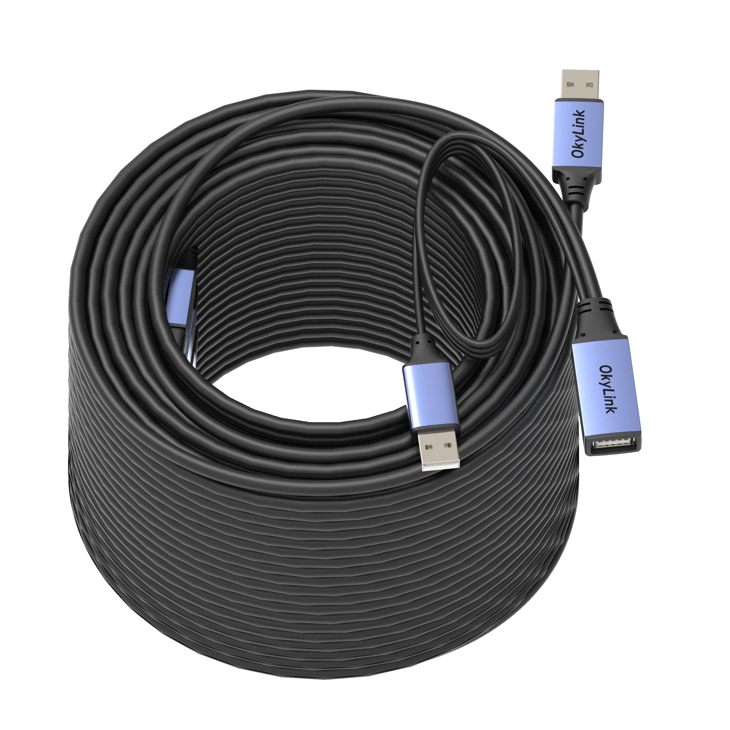 OkyLink Cavo di prolunga attivo USB 2.0 da A maschio a femmina A, 480 Mbps, per stampante, mouse, tastiera, scanner, fotocamera, 50 m